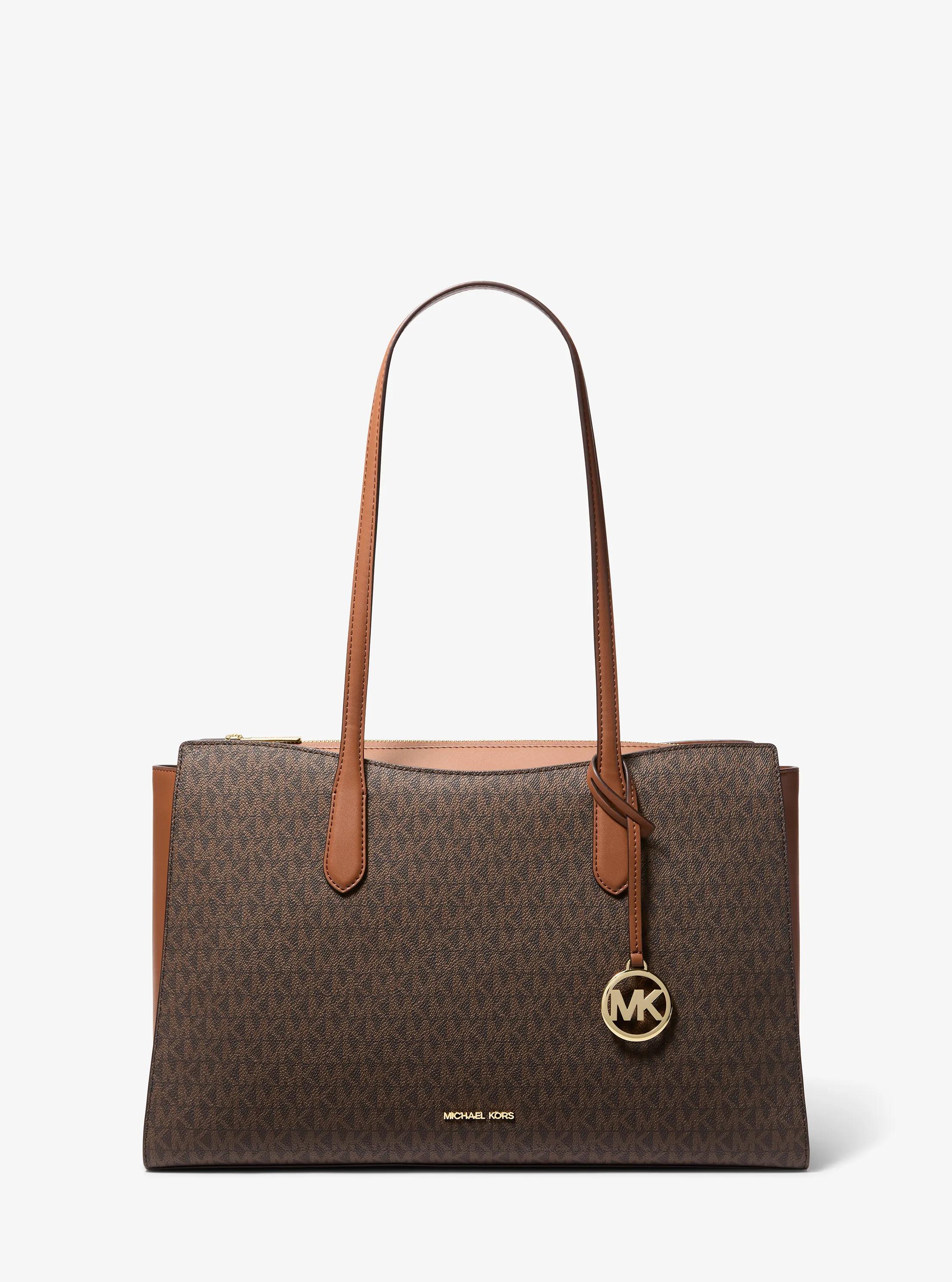 Arden Medium Signature Logo Tote Bag in BROWN | Michael Kors