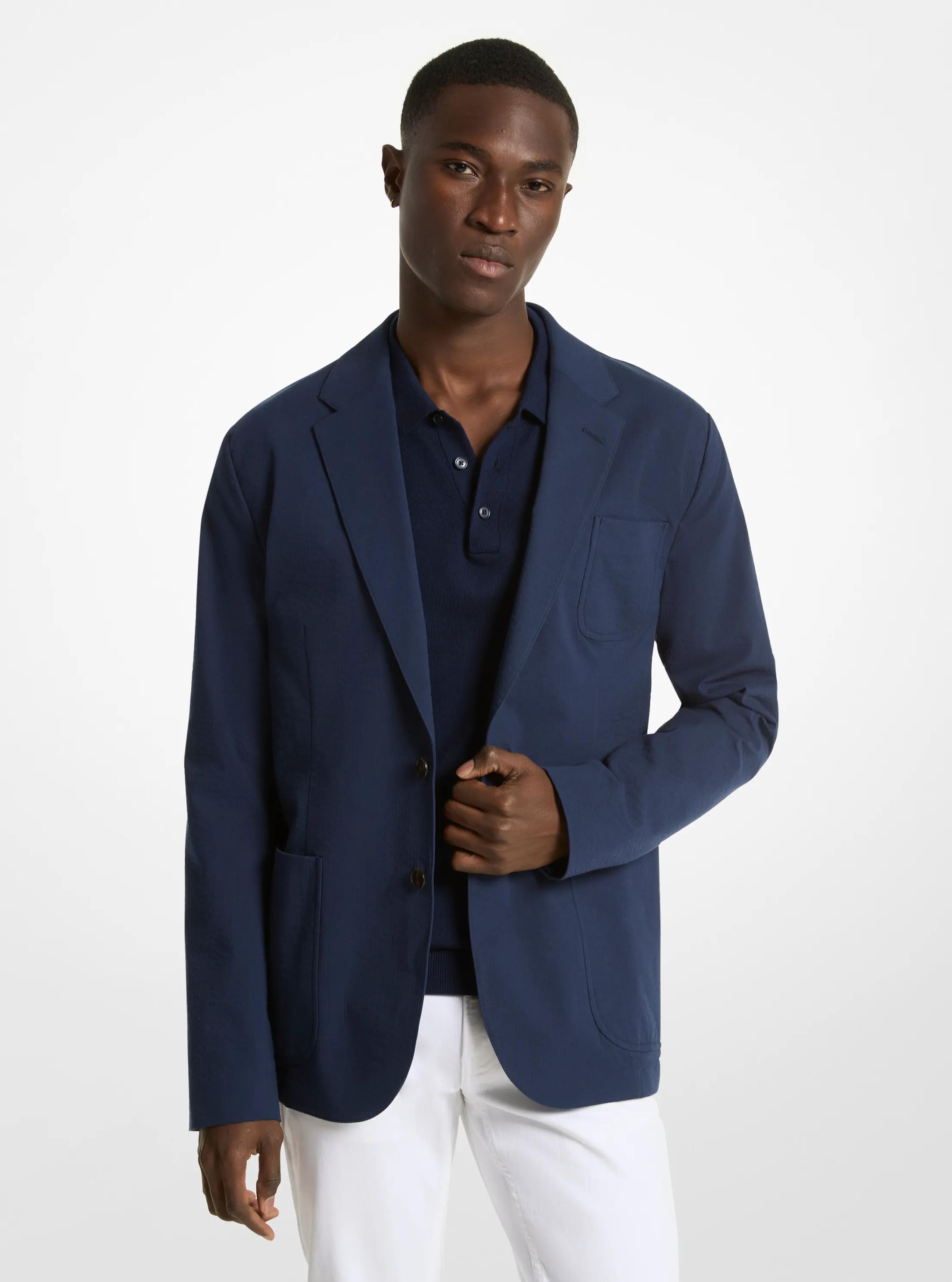 Seersucker Stretch-Cotton Blazer
