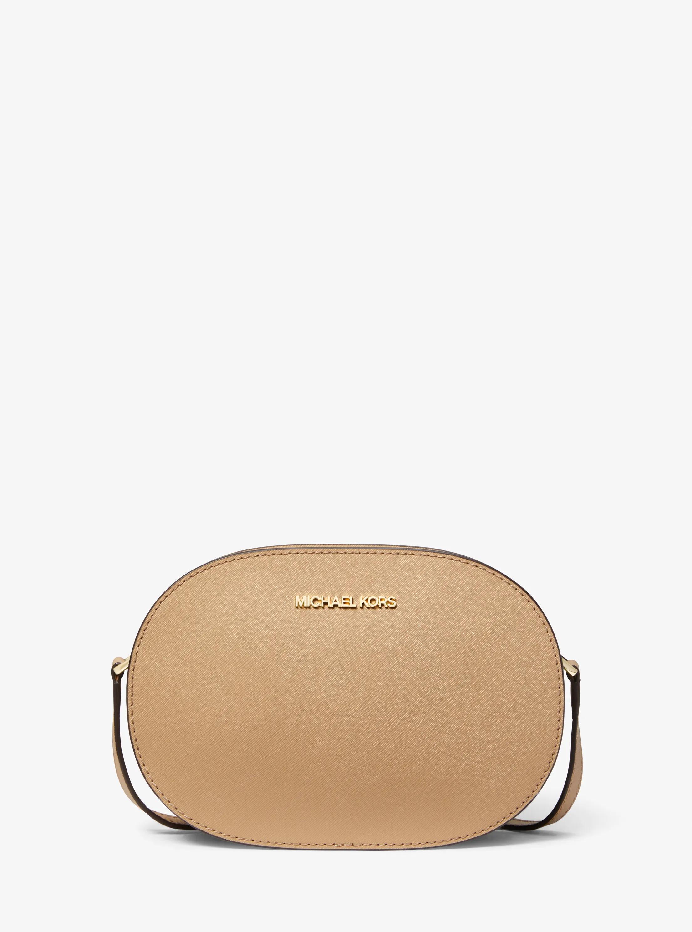 Jet Set Travel Medium Saffiano Leather Crossbody Bag in CAMEL | Michael Kors