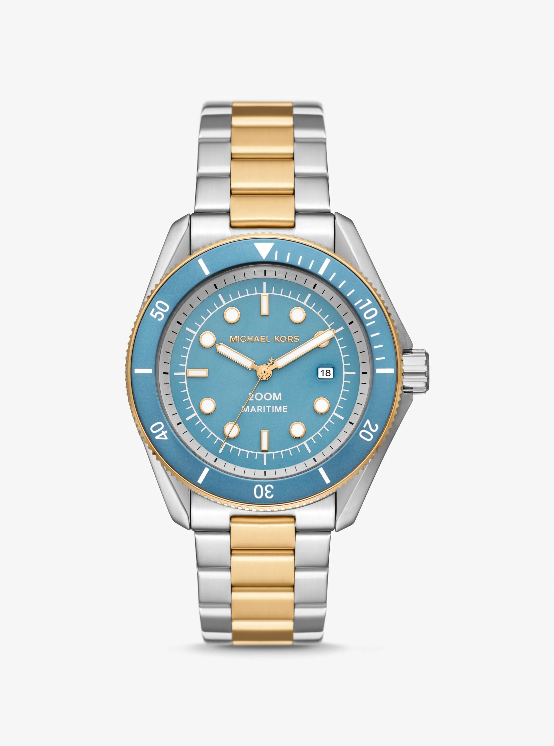 Oversized Maritime Two-Tone Watch in TWO TONE | Michael Kors