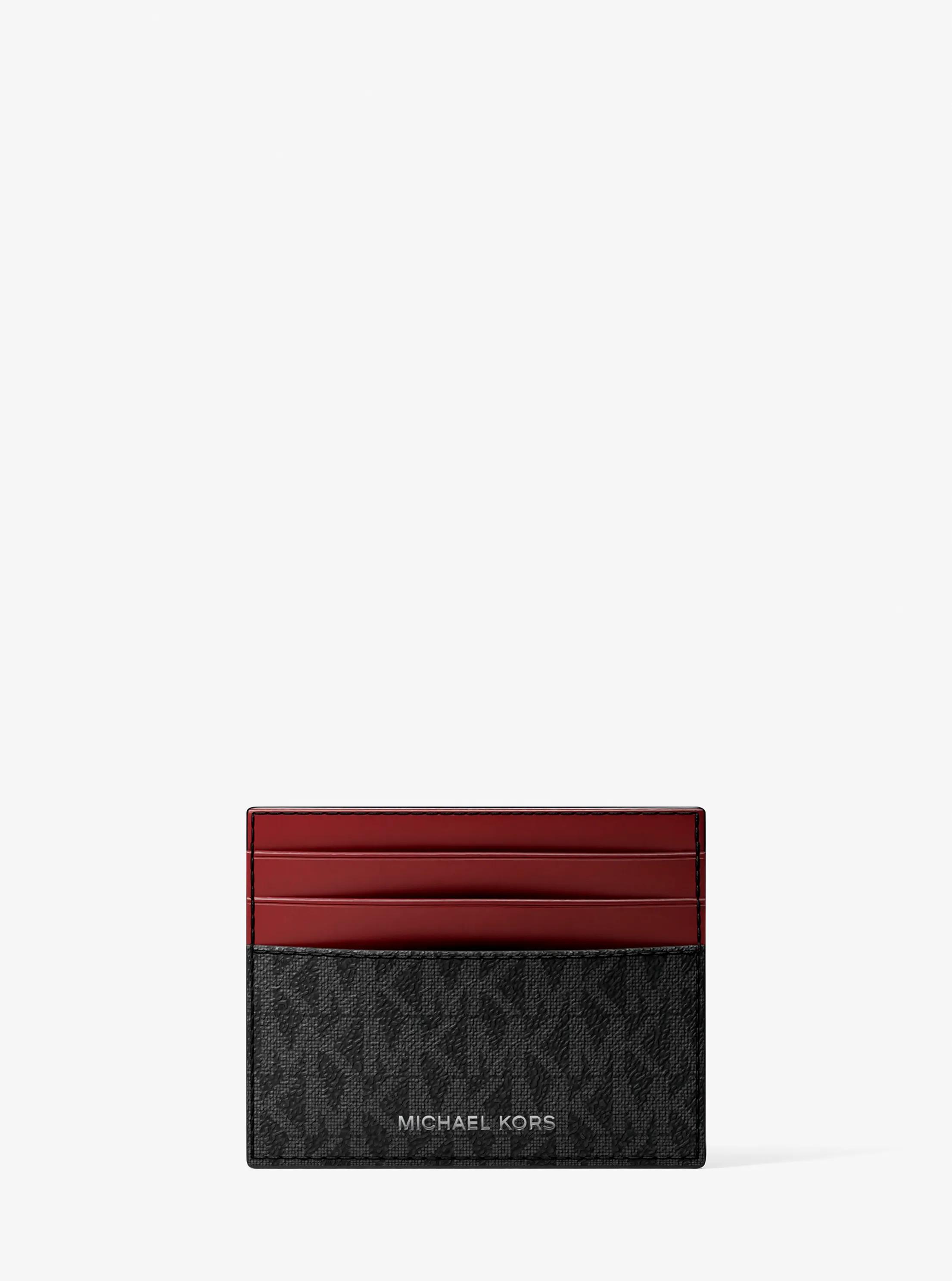 Hudson Signature Logo Tall Card Case in BLACK | Michael Kors