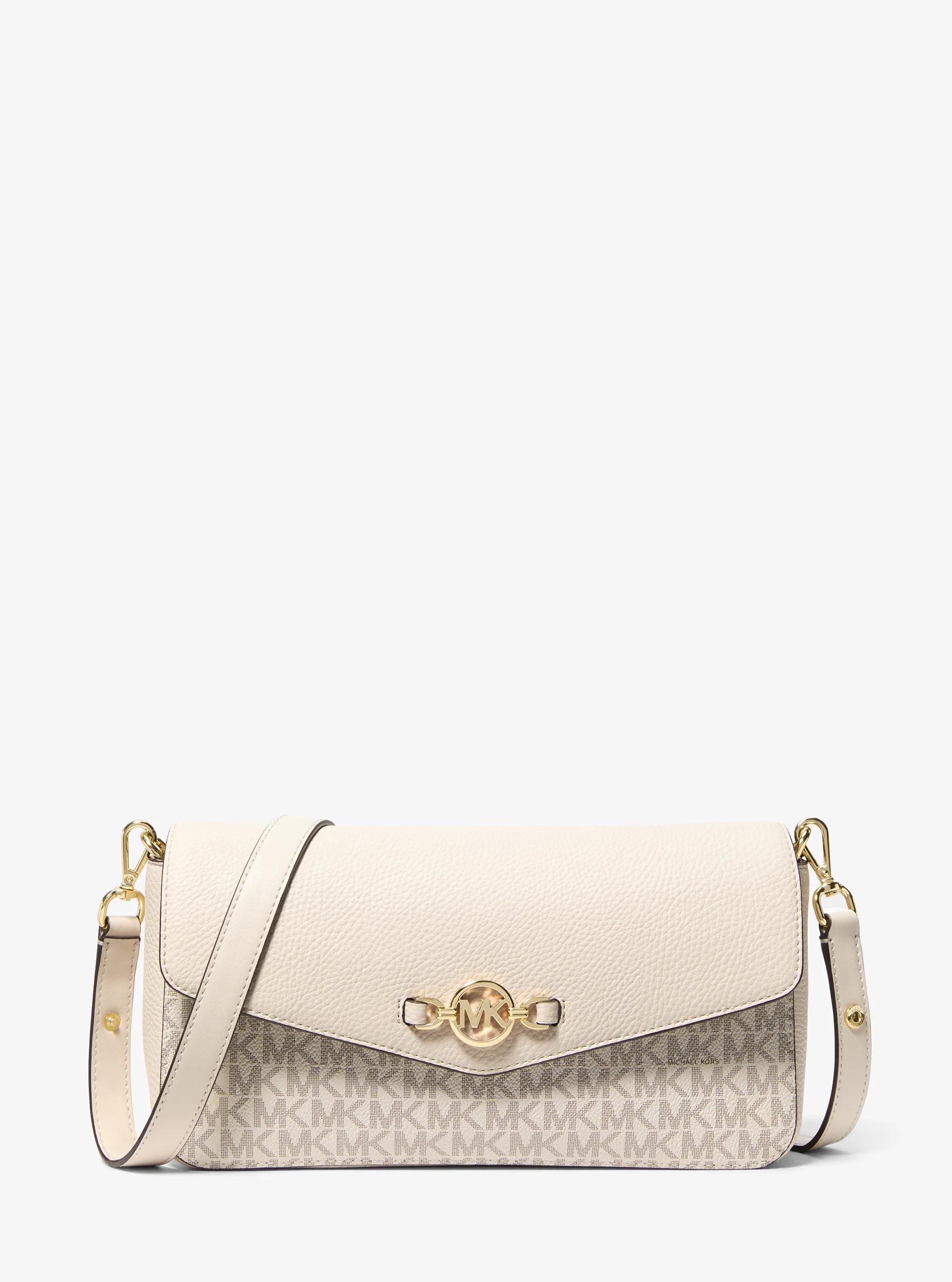 Kacey Medium Signature Logo Shoulder Bag in LT CRM MULTI | Michael Kors