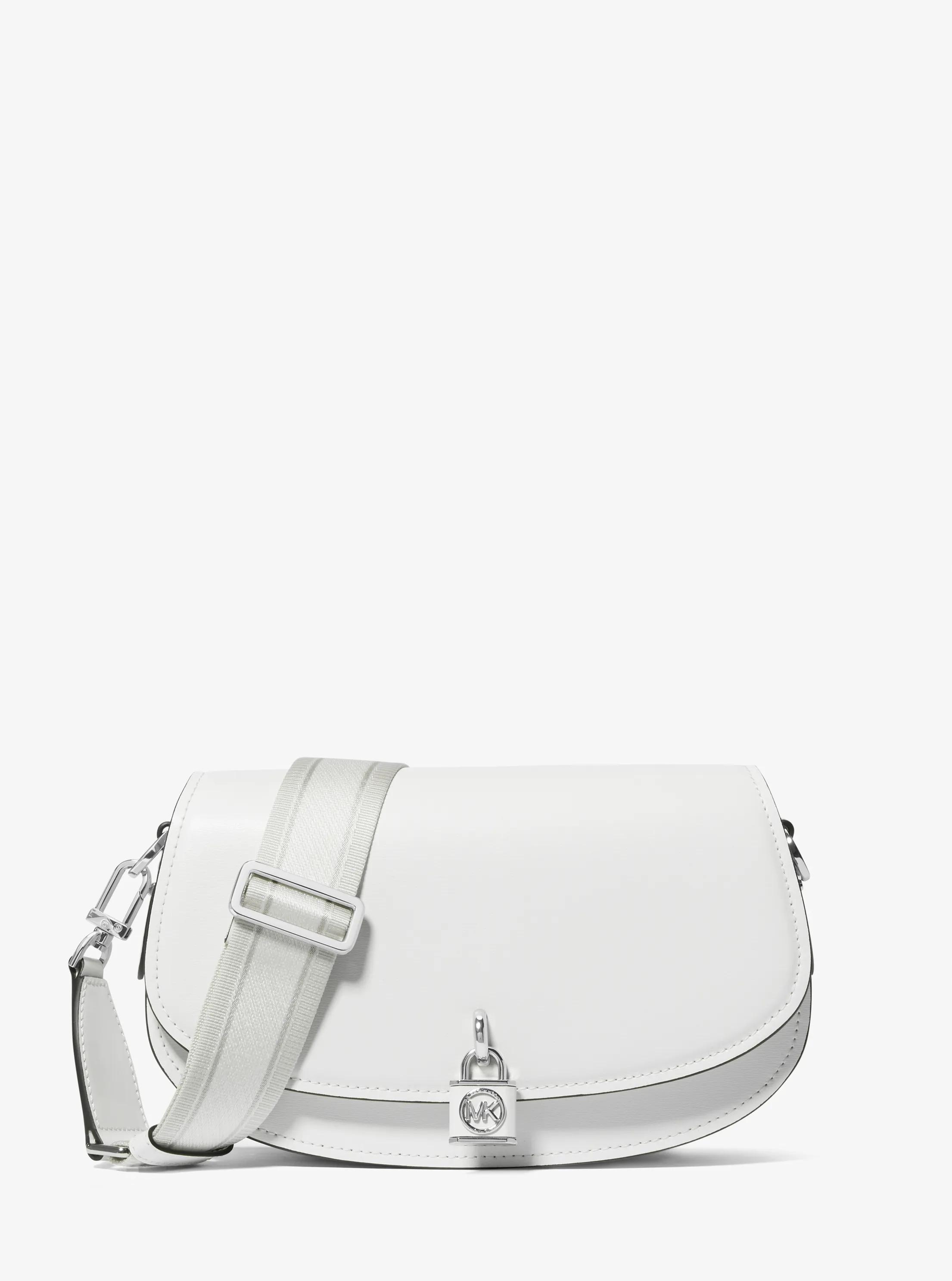 Borsa messenger Mila media in pelle in BIANCO OTTICO | Michael Kors