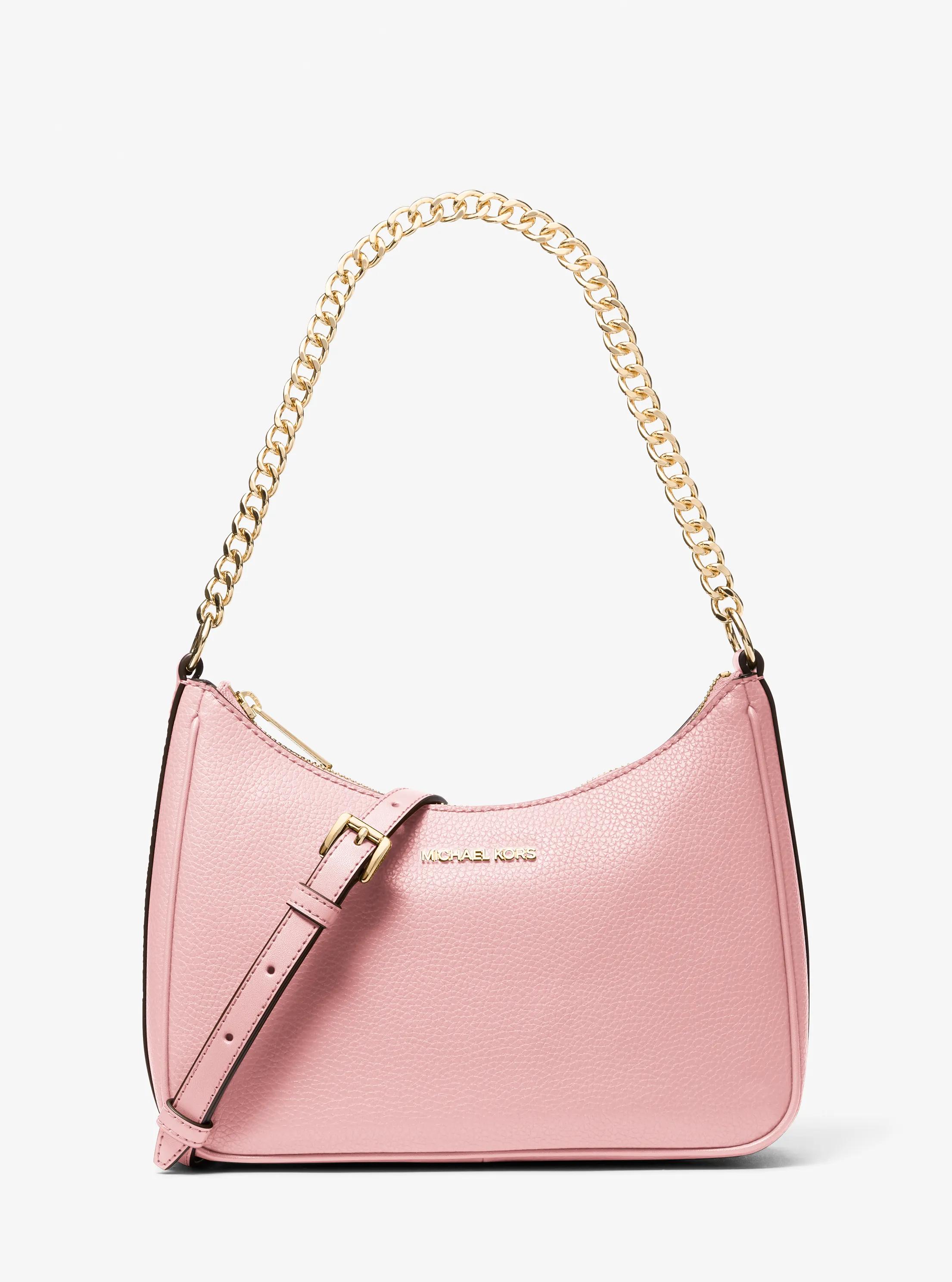 Jet Set Large Pebbled Leather Convertible Crossbody Bag