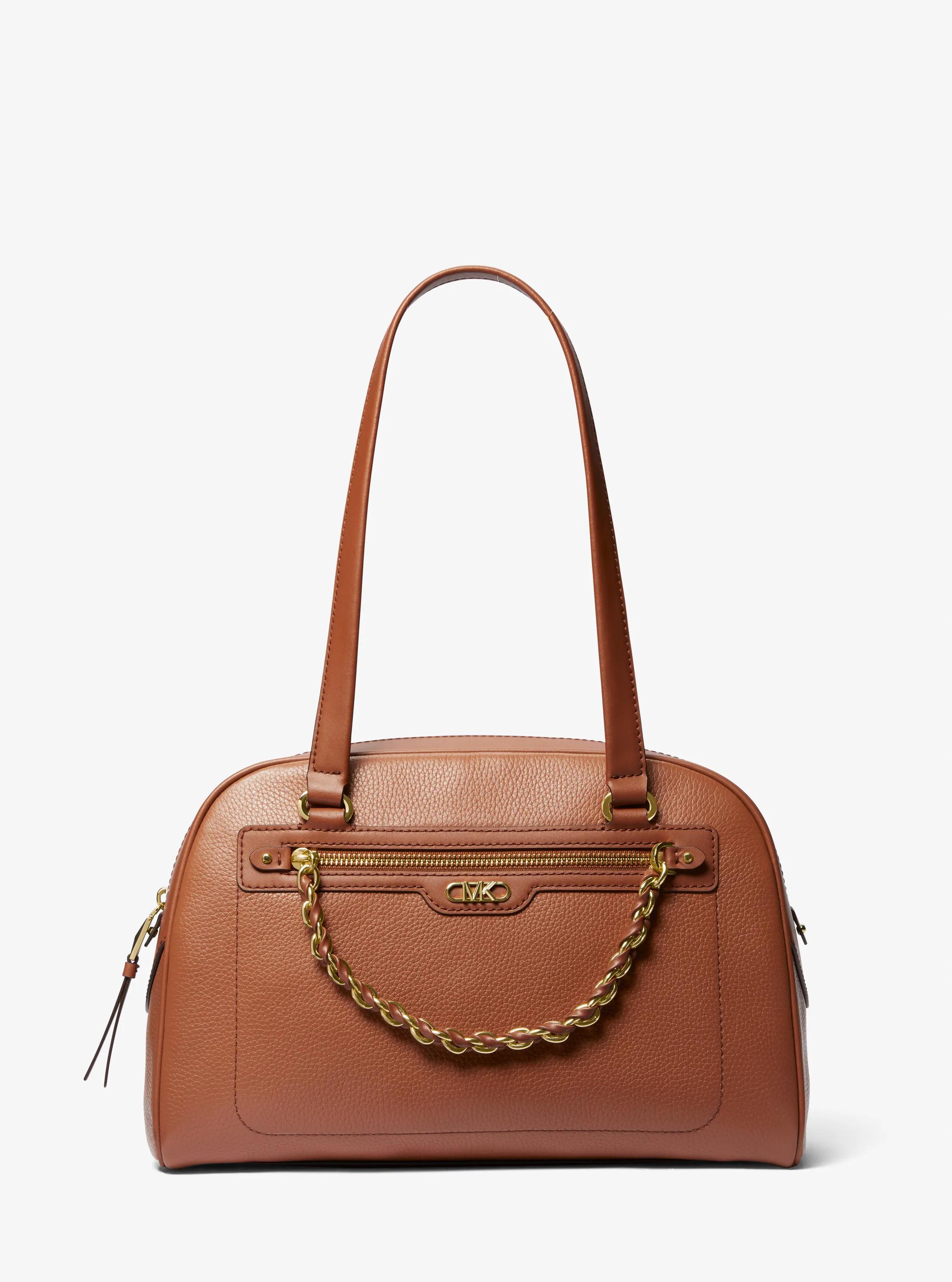 Bolso de hombro Williamsburg mediano de piel granulada in LUGGAGE | Michael Kors