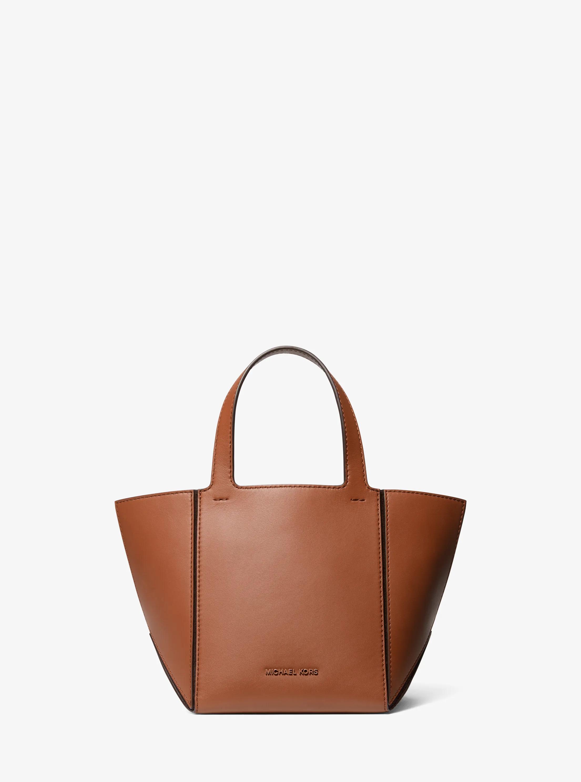 Jordi Small Leather Tote Bag in LUGGAGE | Michael Kors