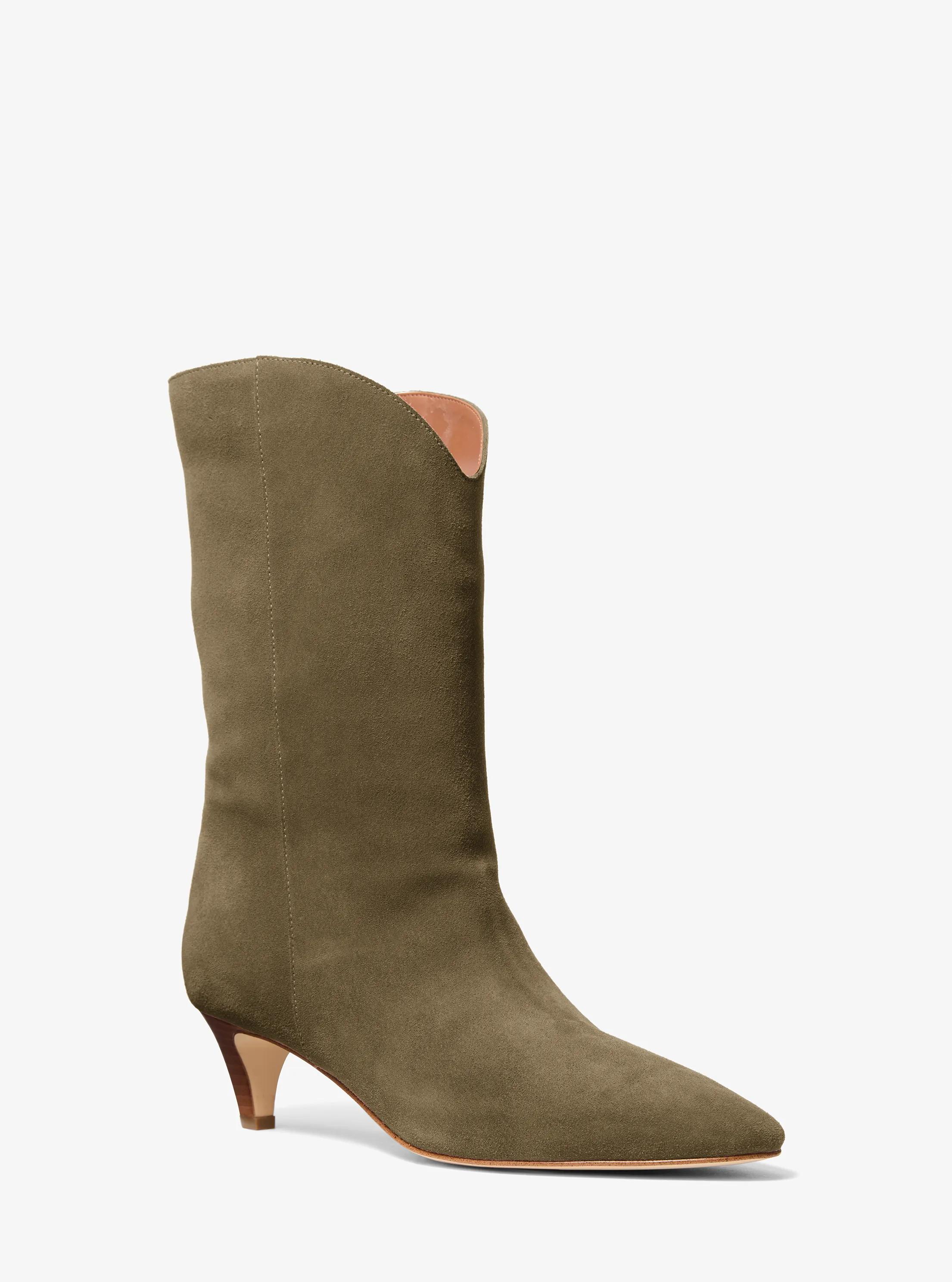 MK Botte Daniela en daim - Vert - Michael Kors