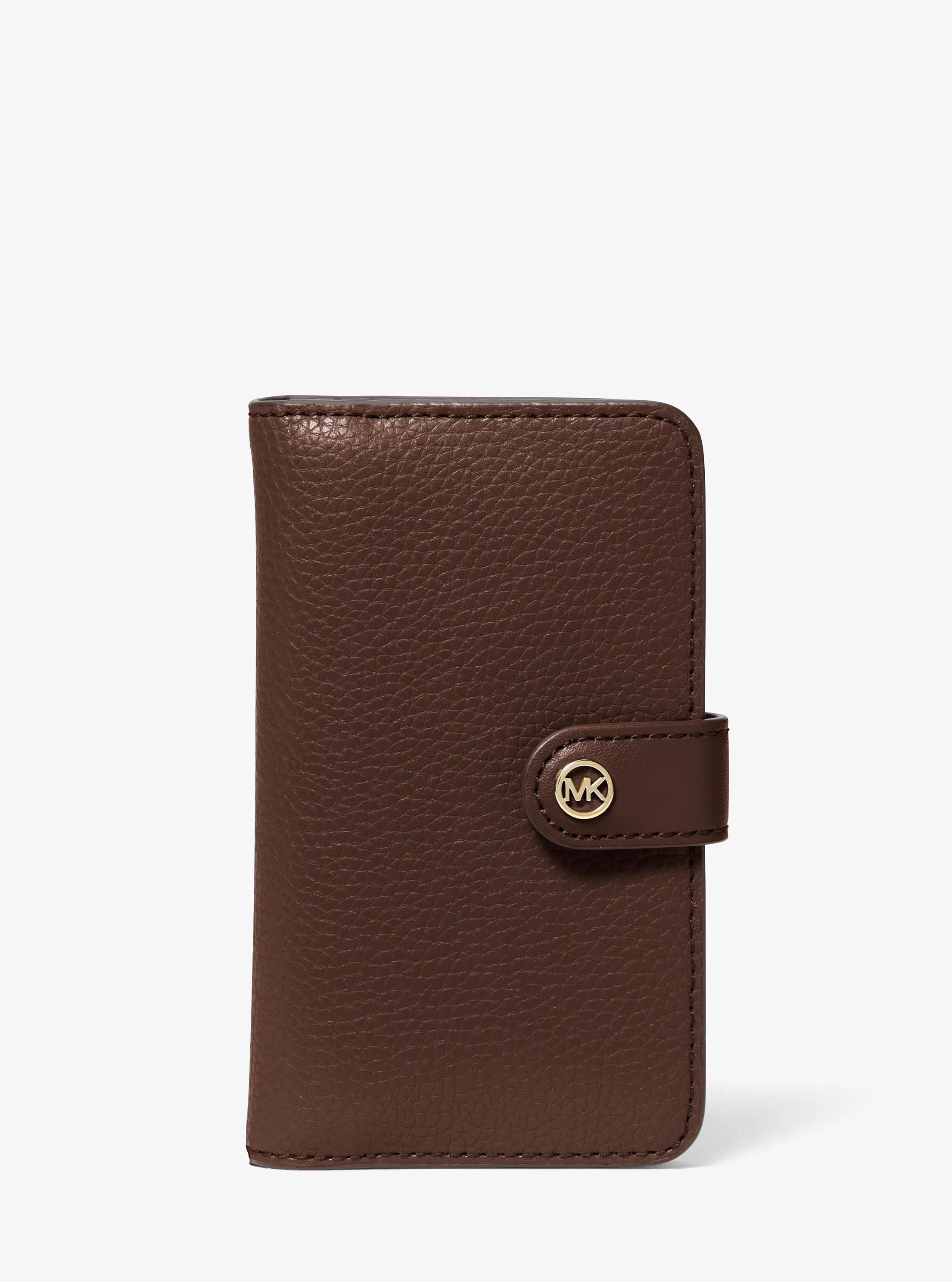 Jet Set Travel Medium Pebbled Leather Billfold Wallet in NUTMEG | Michael Kors