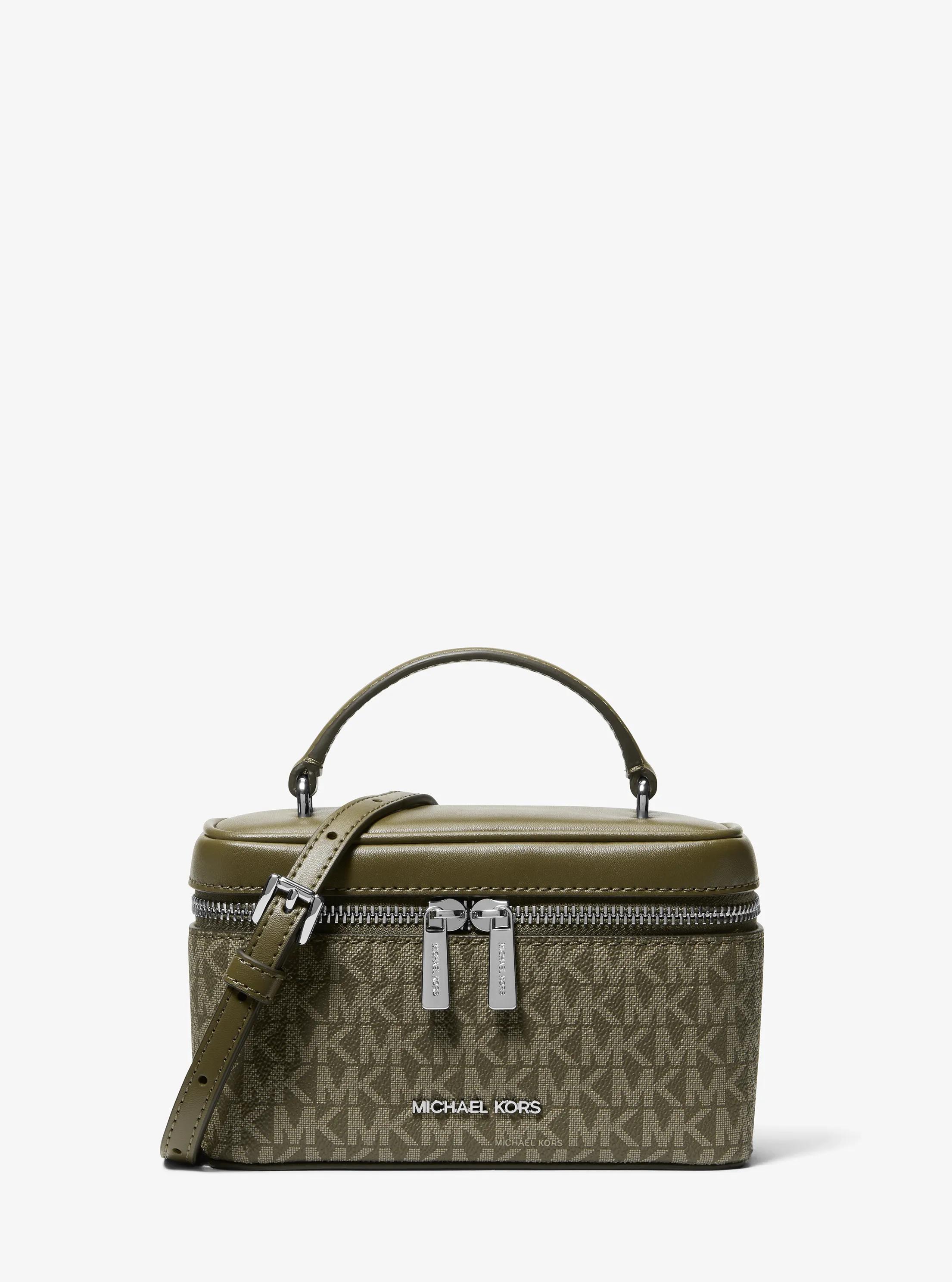 Vivi Small Signature Logo Vanity Crossbody Bag in OLIVE | Michael Kors