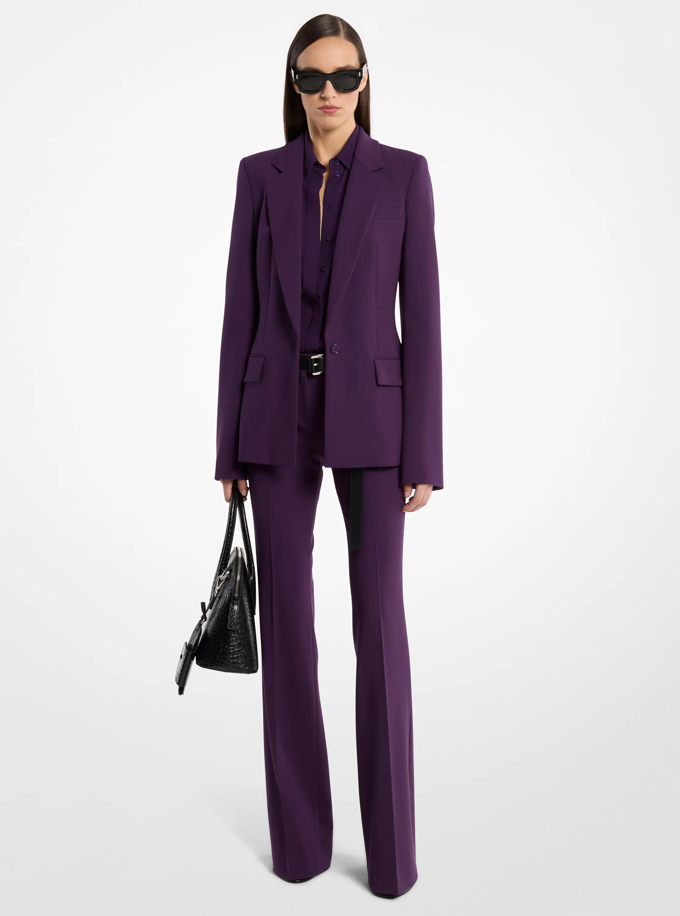 Blazer Tyler de crep&eacute; de lana el&aacute;stica in AMATISTA | Michael Kors