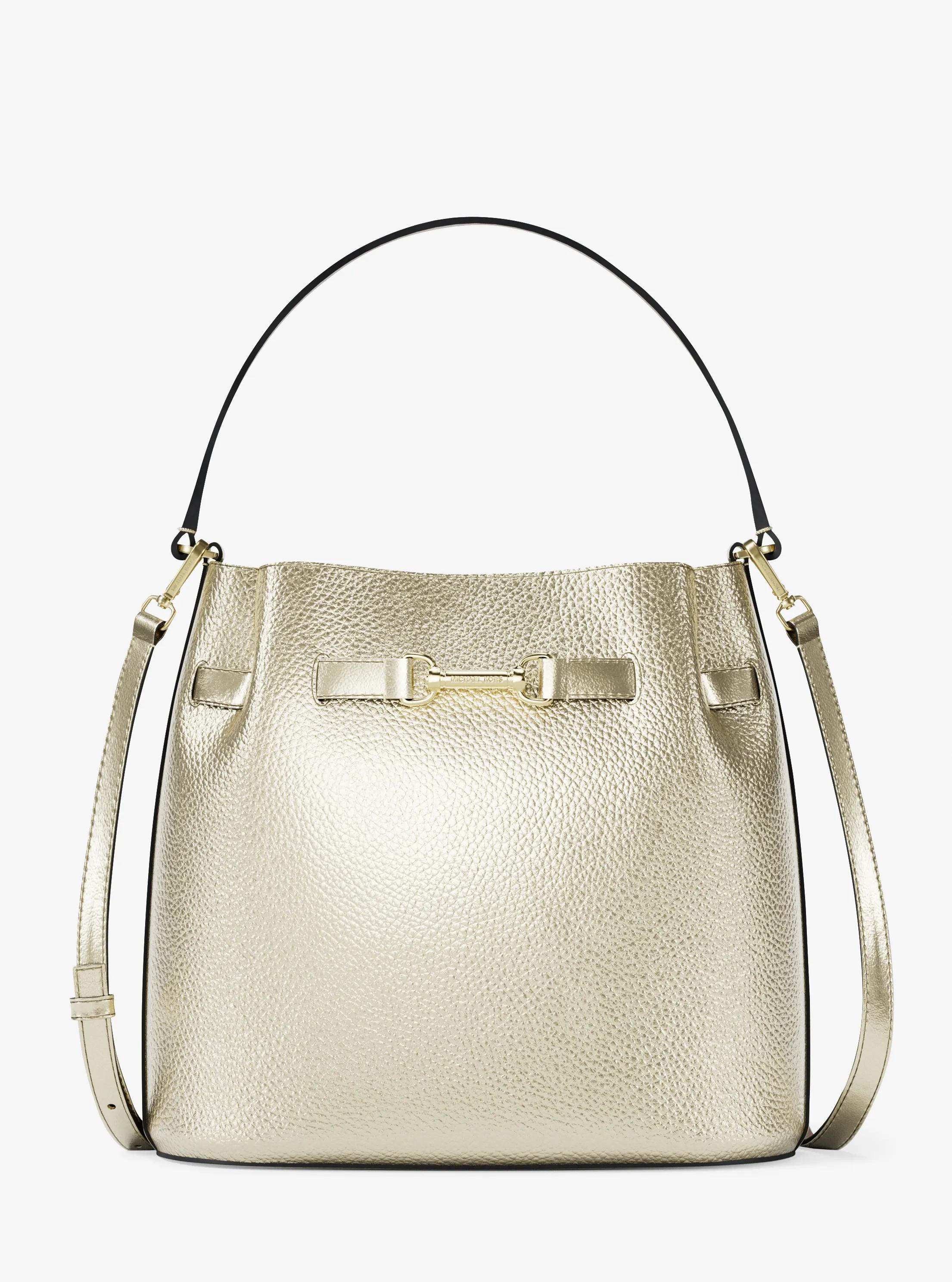 Bandolera Carson tipo bombonera convertible mediana metalizada in DORADO P&Aacute;LIDO | Michael Kors