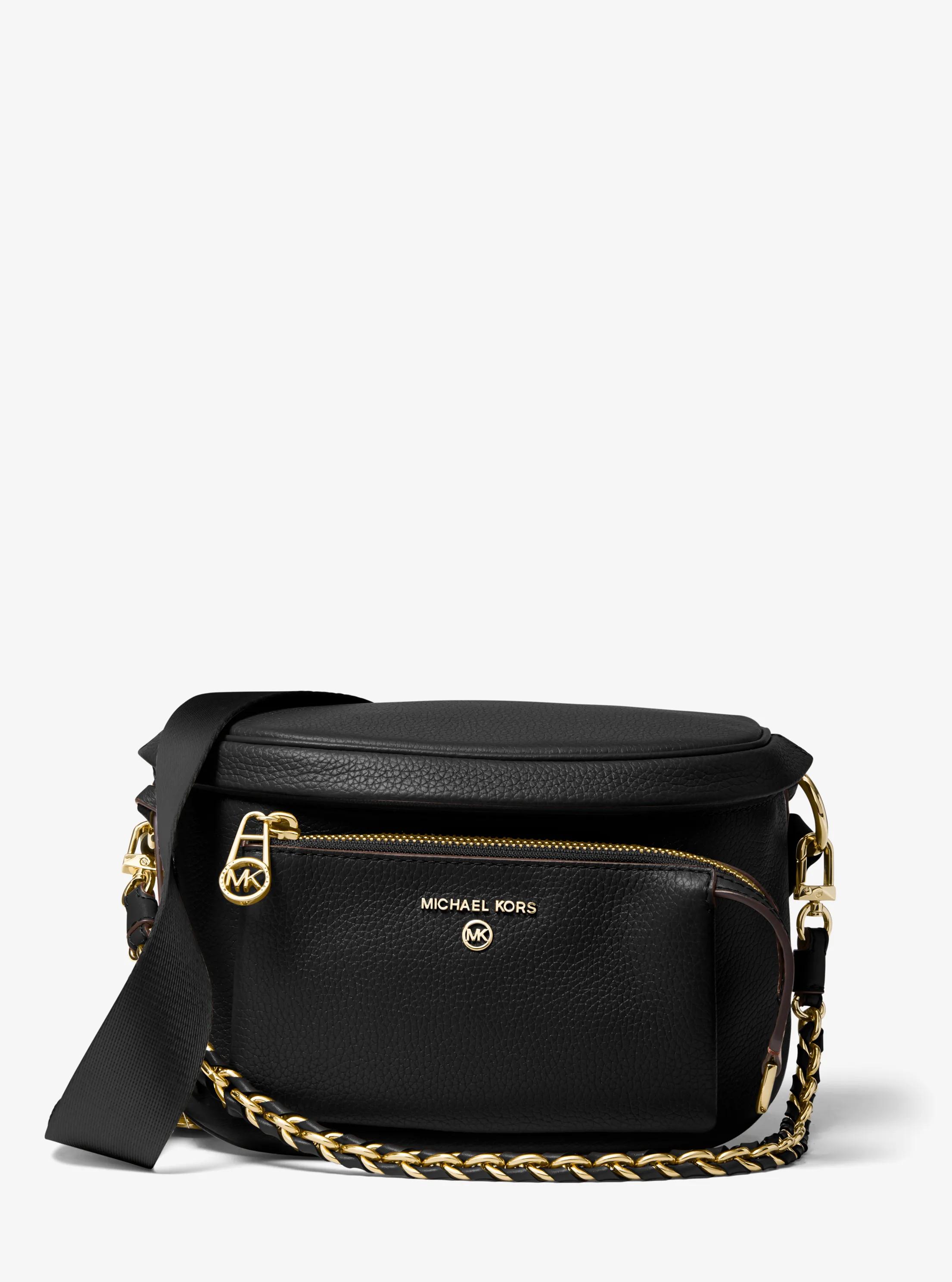 Slater Medium Pebbled Leather Sling Pack in BLACK | Michael Kors