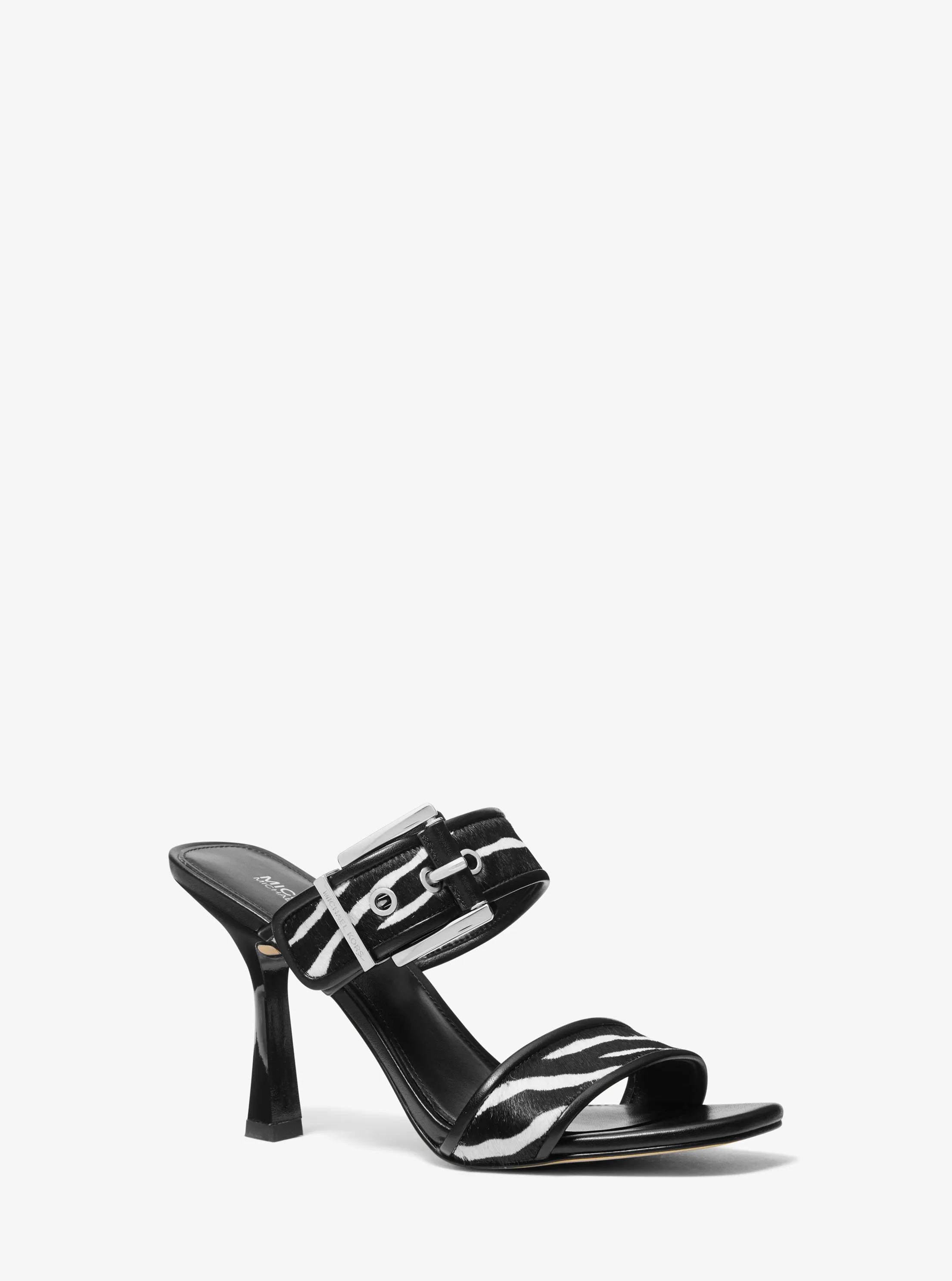 Colby Zebra Print Calf Hair Sandal in BLACK COMBO | Michael Kors