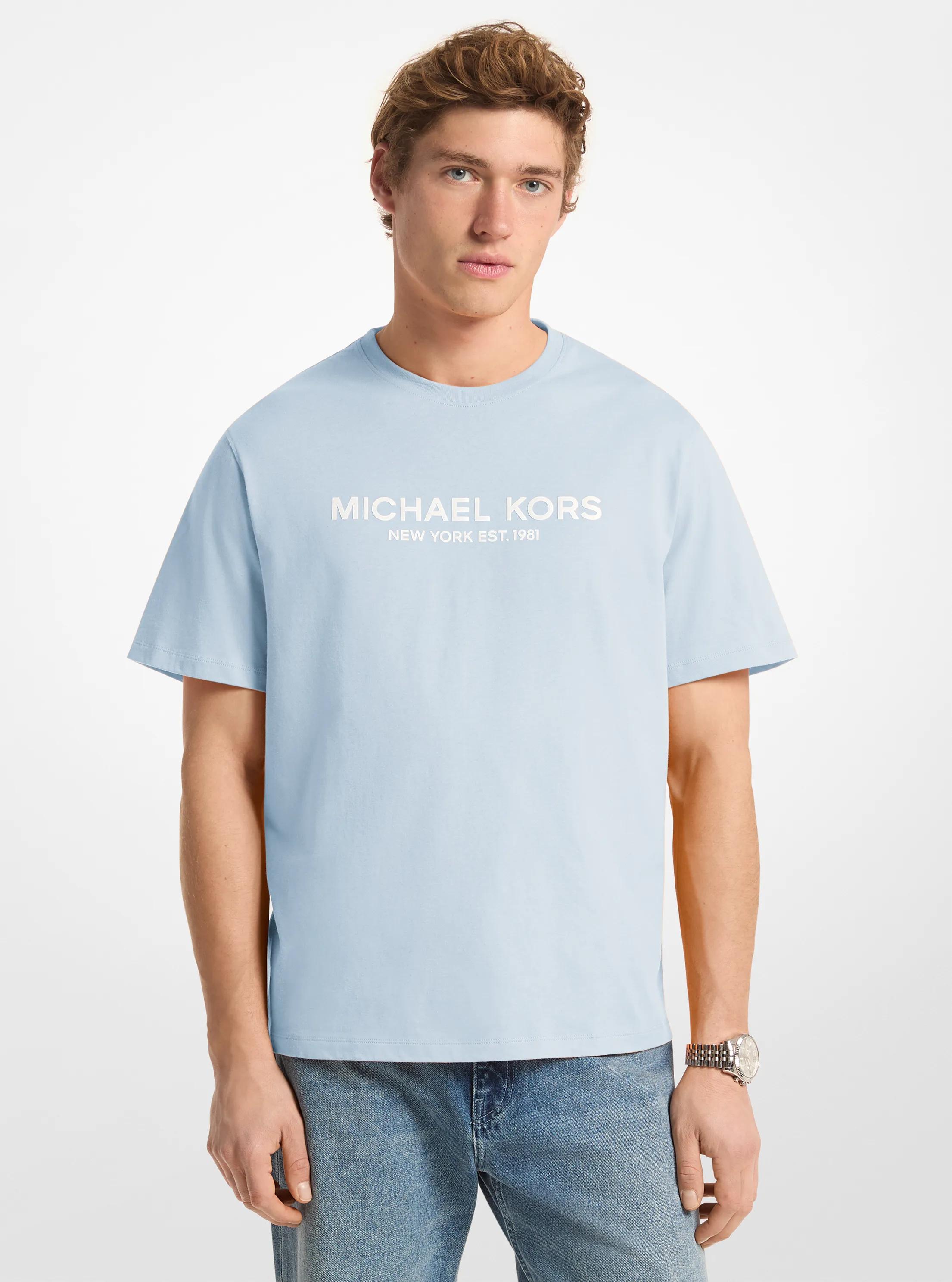 T-shirt en coton &agrave; logo in BLEU PASTEL | Michael Kors