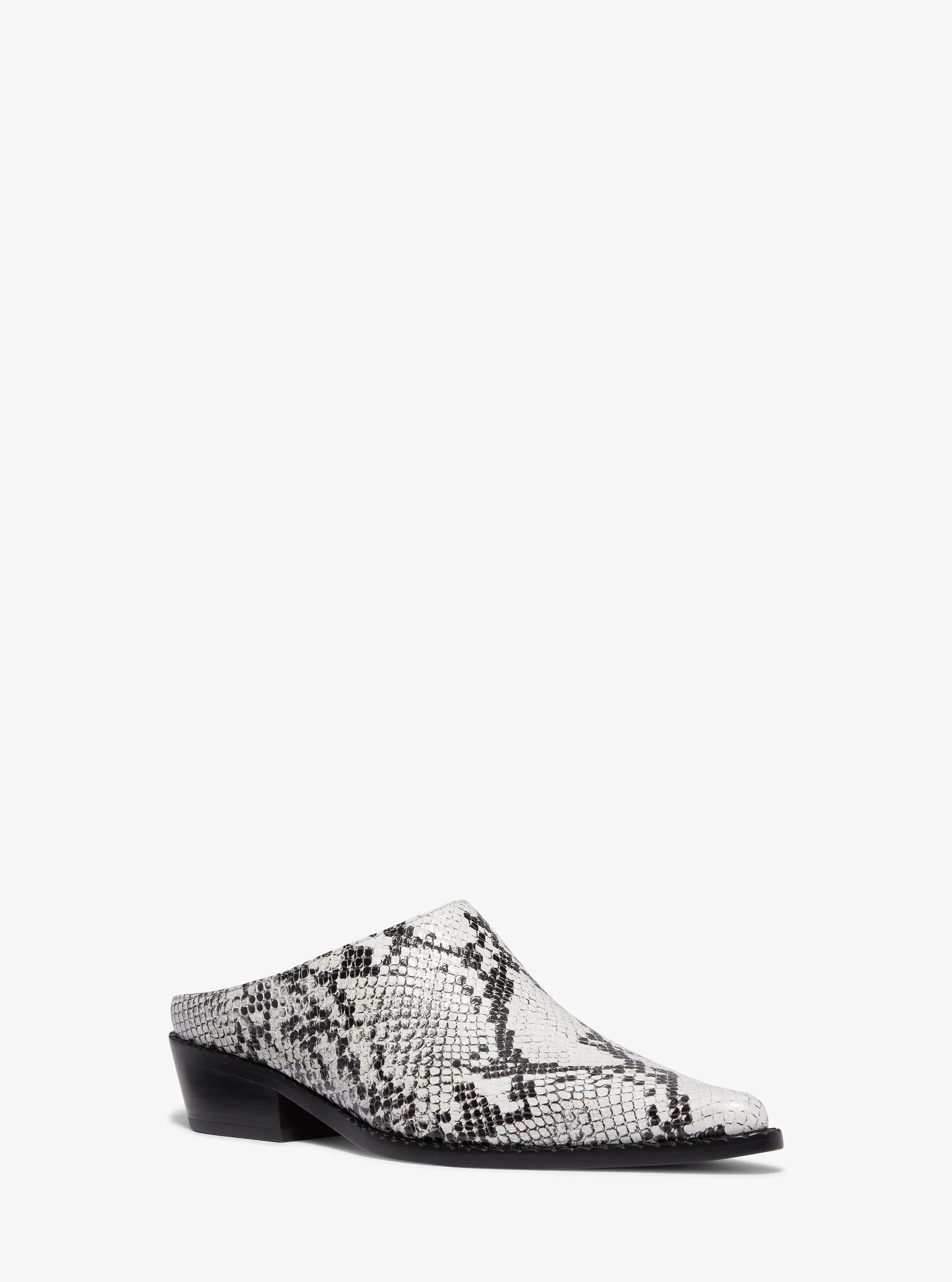 Mule Nash de piel con motivo de serpiente en relieve in ALUMINIO | Michael Kors