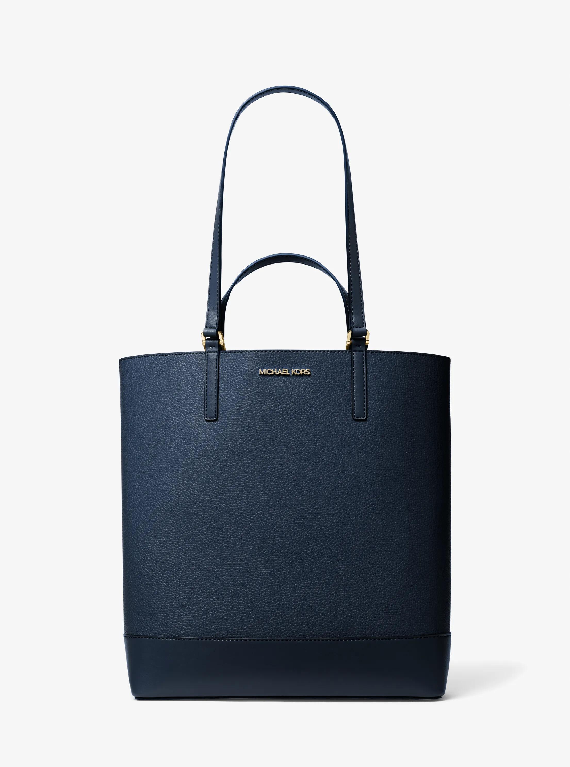 Bolso tote Kelli grande de piel granulada en dos tonos