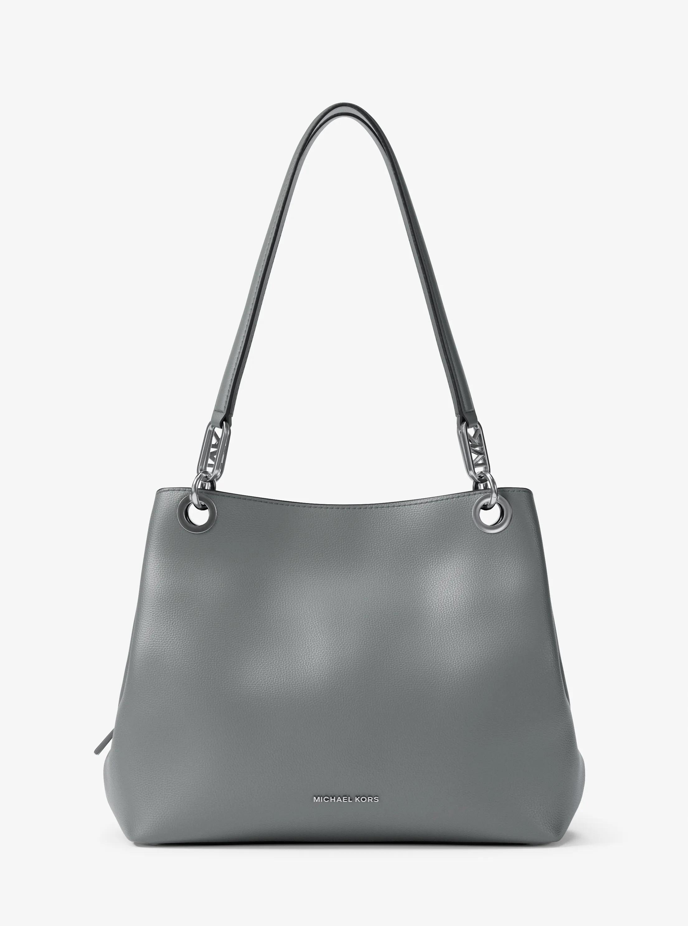 Kensington Large Pebbled Leather Tote Bag in STORM | Michael Kors