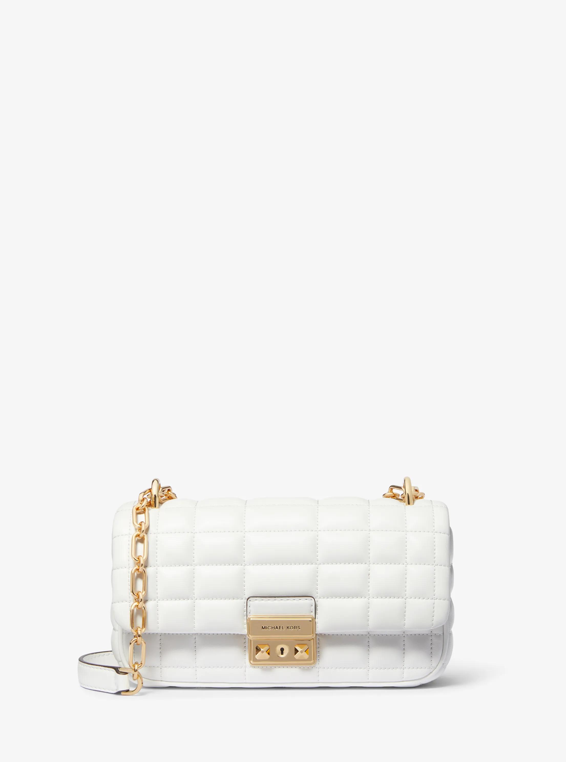 Borsa a spalla Tribeca piccola in pelle trapuntata in BIANCO OTTICO | Michael Kors