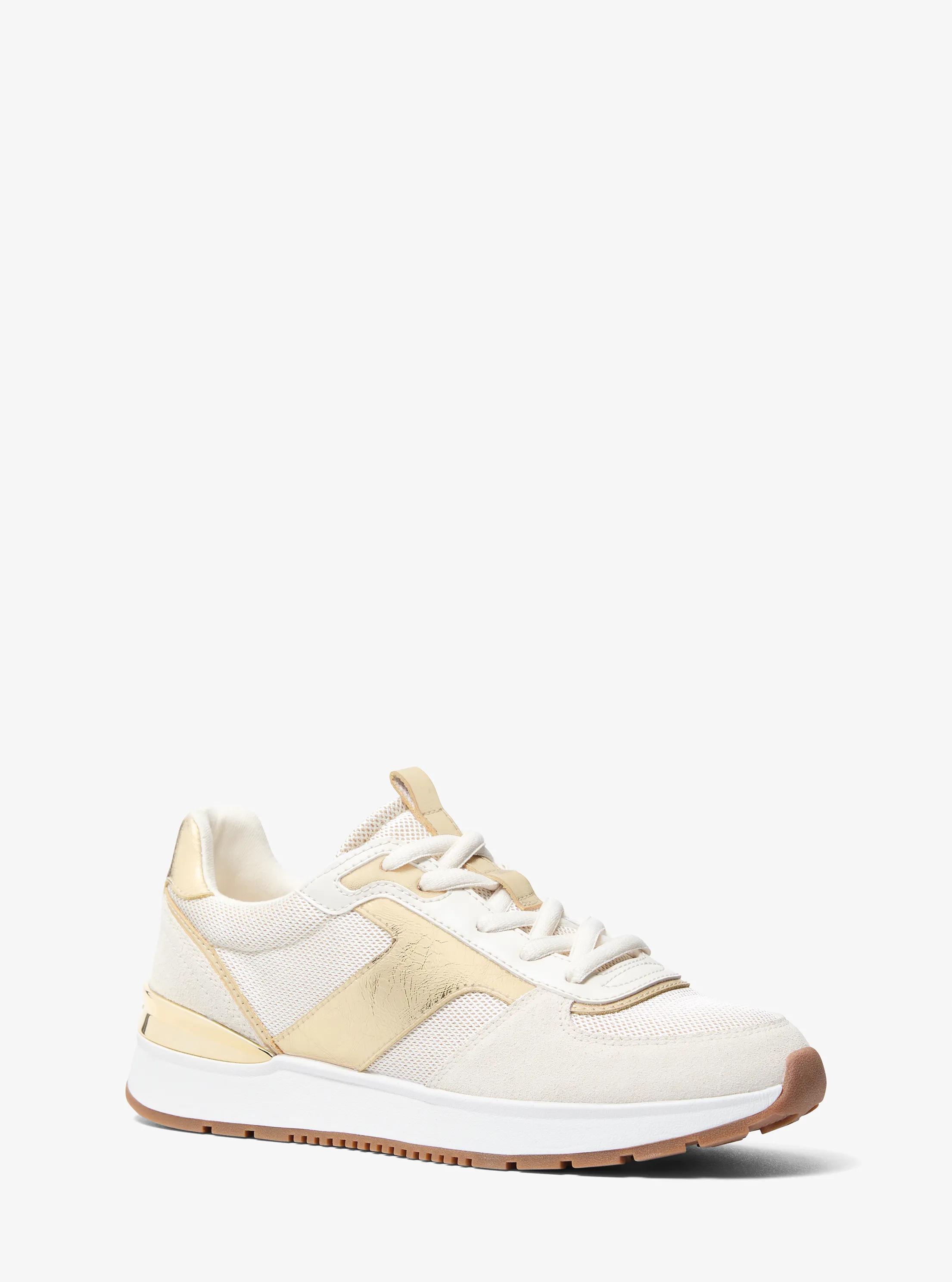 Remy Mixed-Media Trainer in PALE GOLD | Michael Kors