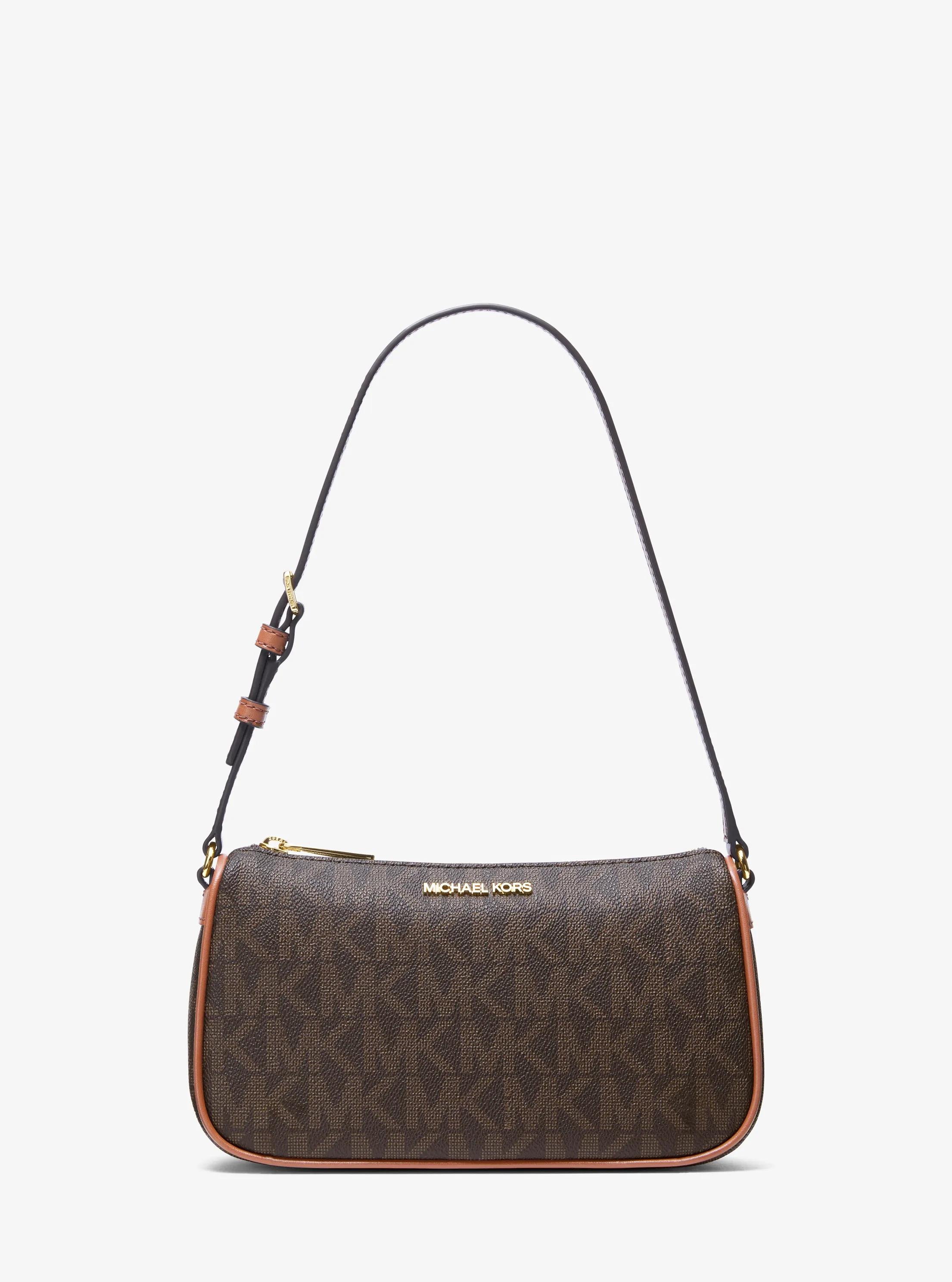 Jet Set Medium Signature Logo Pochette in BROWN/LUGGAGE | Michael Kors