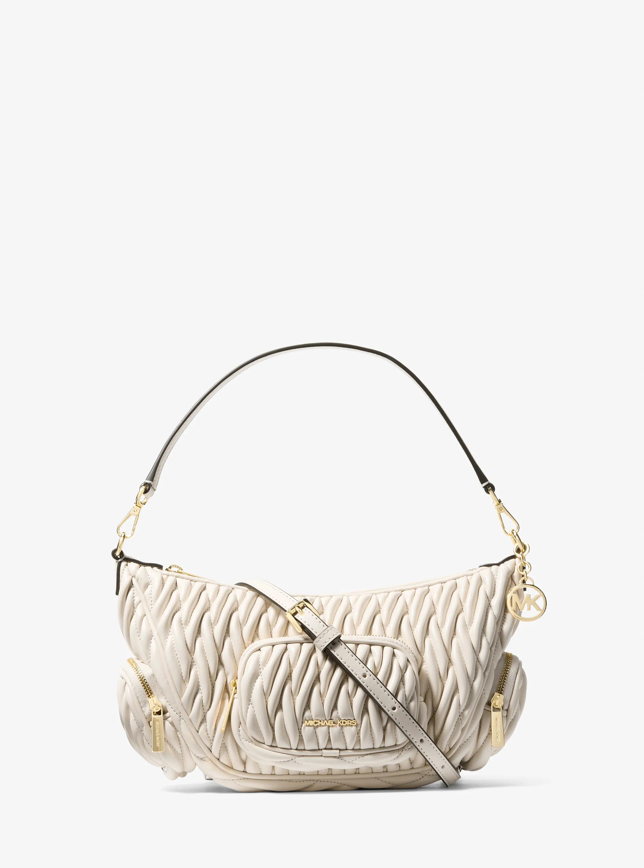 Bandolera Merrit convertible con acabado matelass&eacute; in CREMA CLARO | Michael Kors