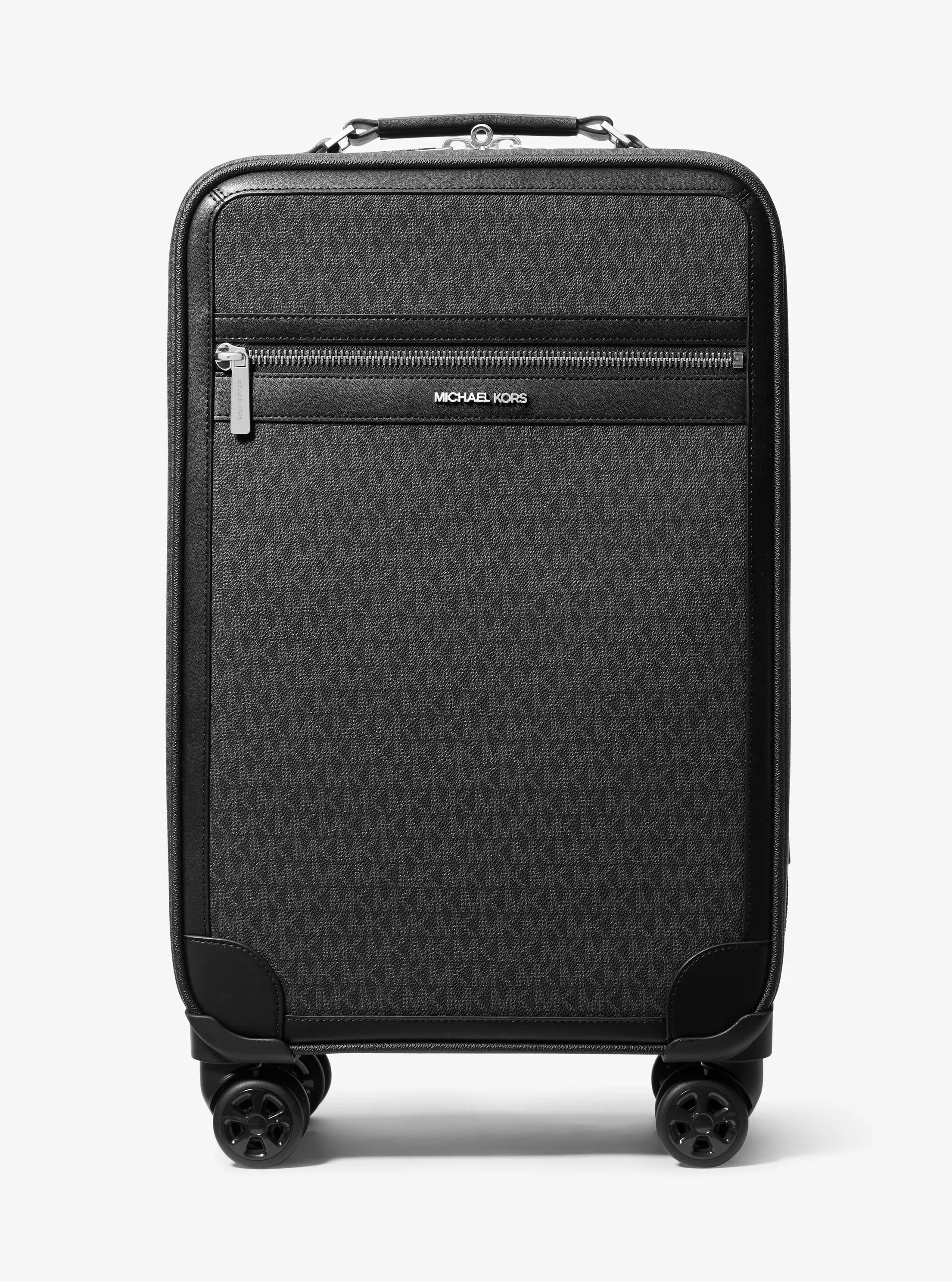 Michael Kors Outlet Signature Logo Small Suitcase In Black
