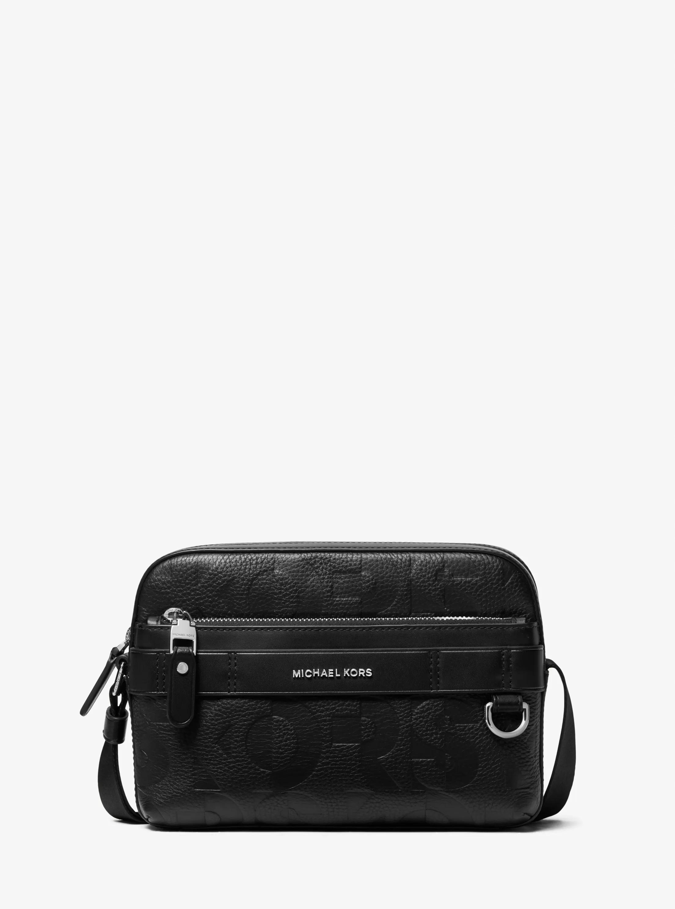 Hudson Graphic Logo Embossed Leather Crossbody Bag