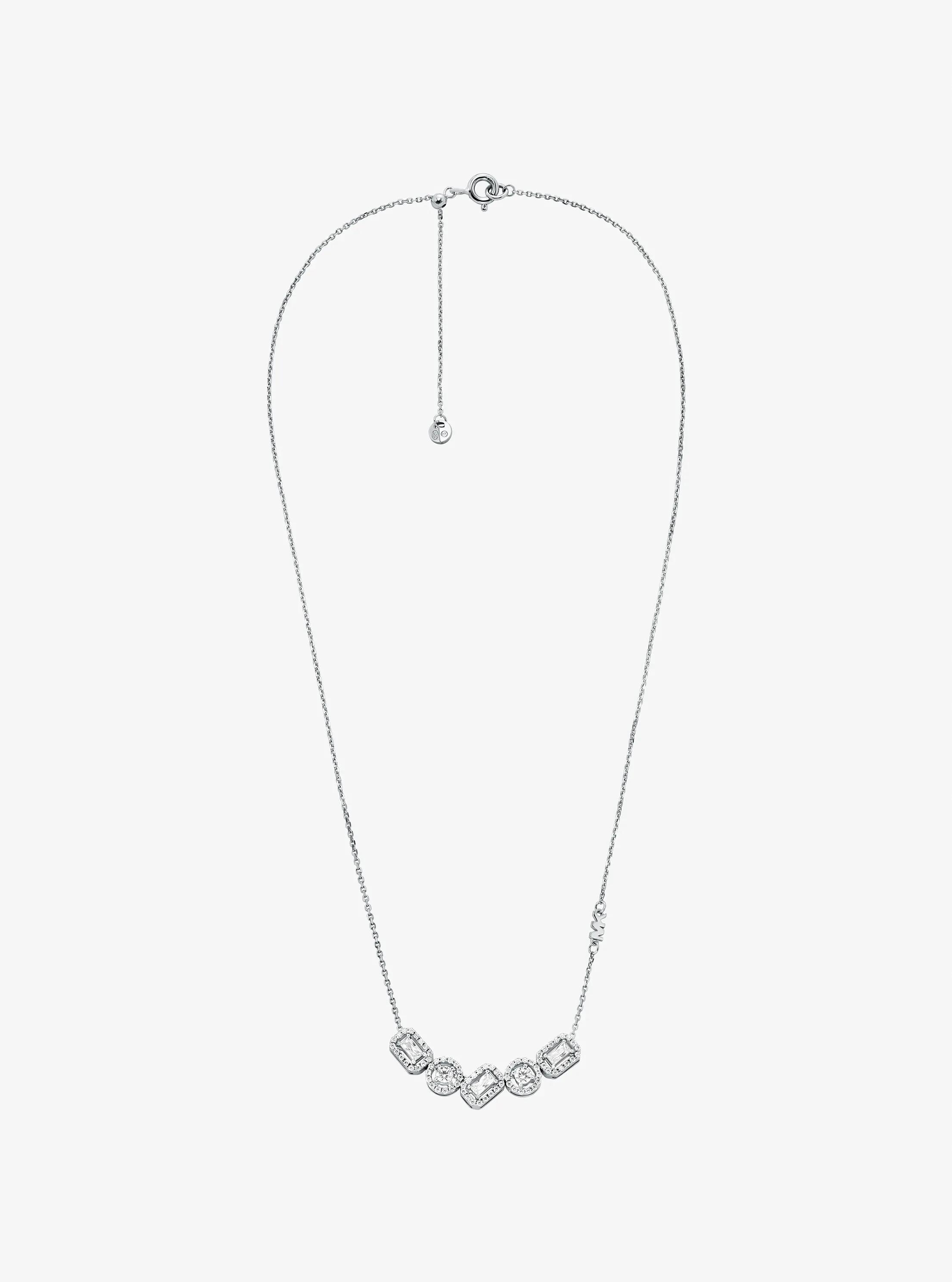 Collier en argent sterling &agrave; placage en m&eacute;tal pr&eacute;cieux &agrave; pav&eacute; in ARGENT | Michael Kors