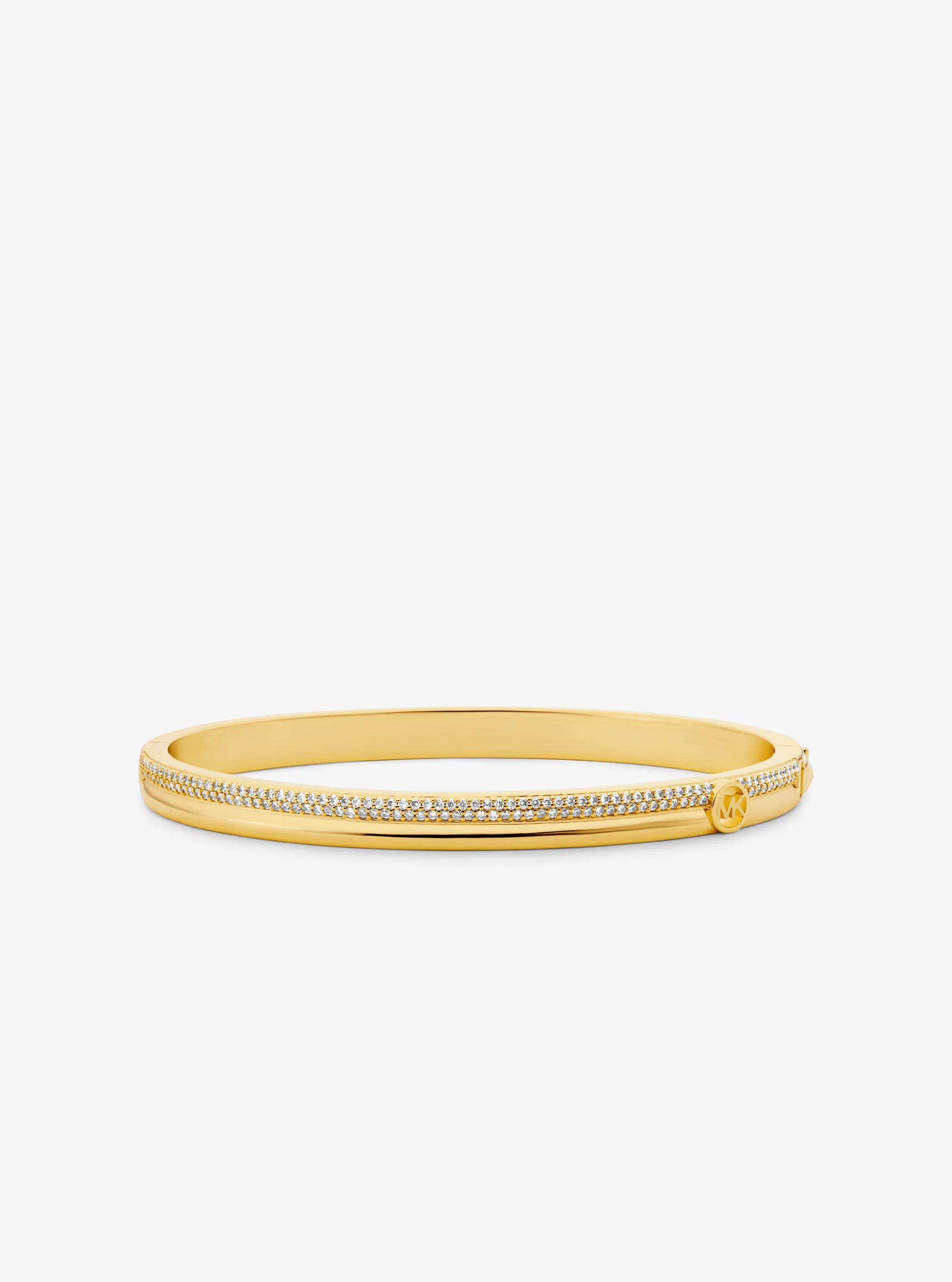 Precious Metal-Plated Brass Pav&eacute; Bangle in GOLD | Michael Kors