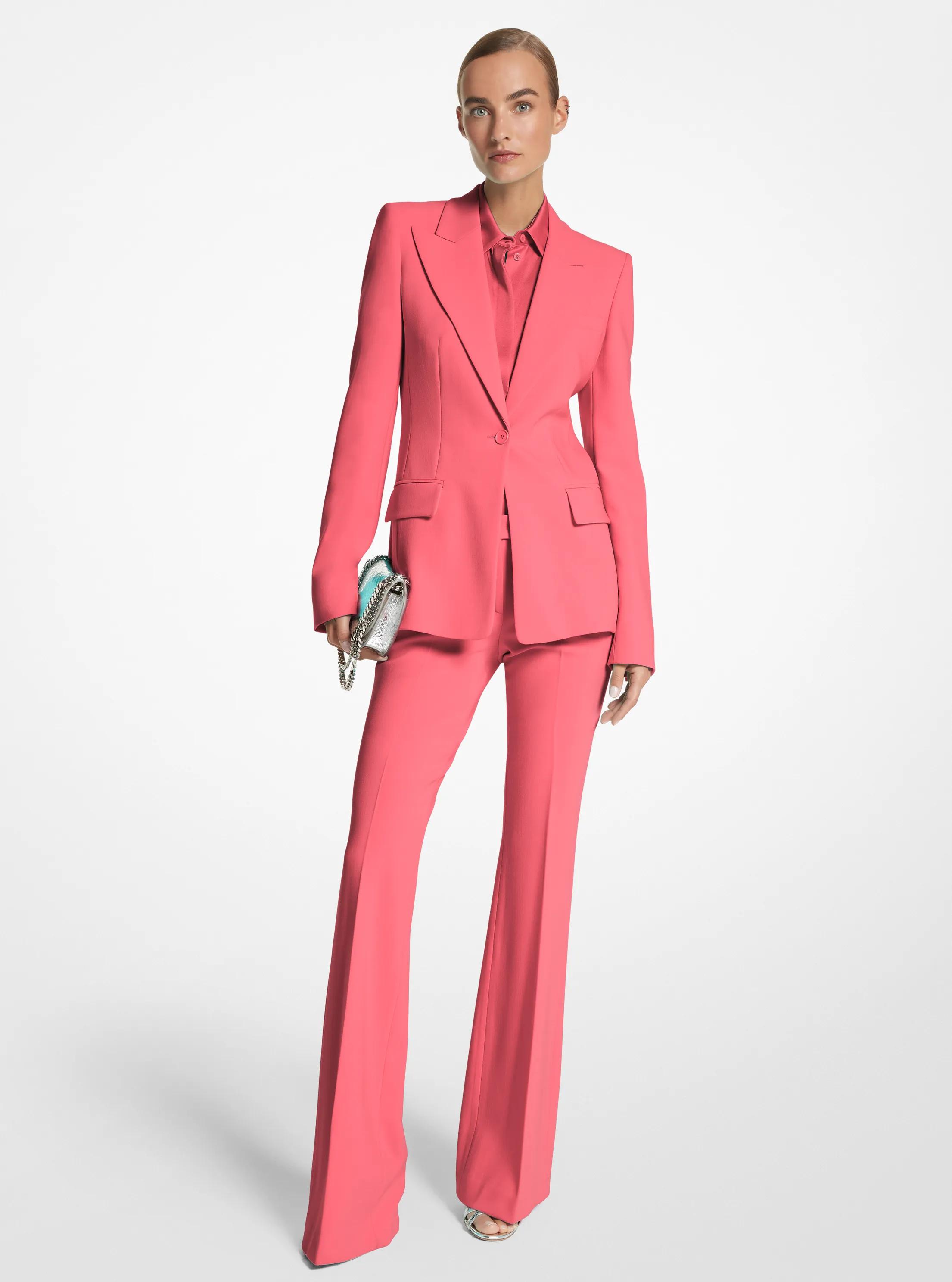 Georgina Stretch Pebble Crepe Blazer in ROSEWOOD | Michael Kors