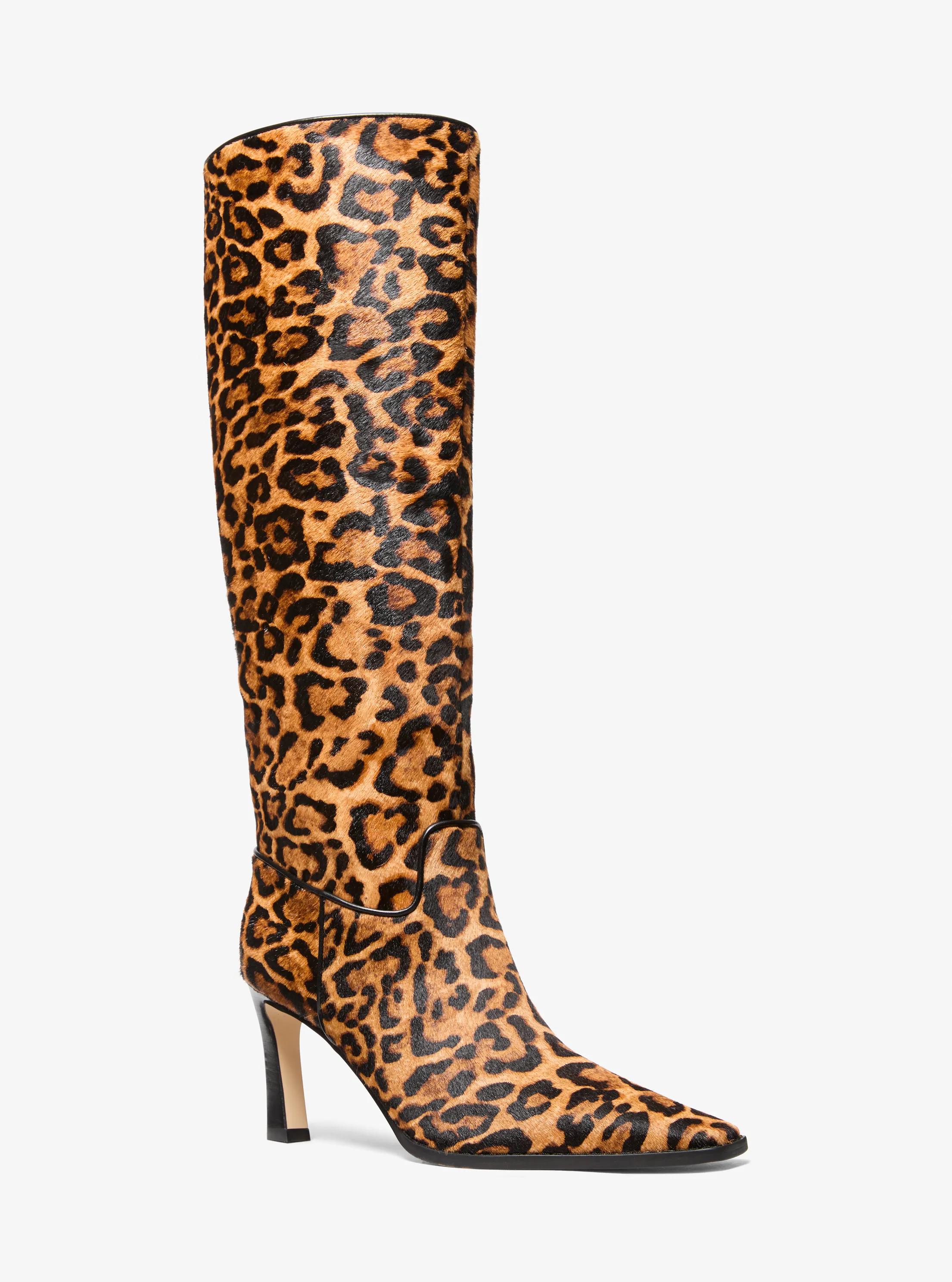 Darrah Leopard Print Calf Hair Boot in MARIGOLD | Michael Kors