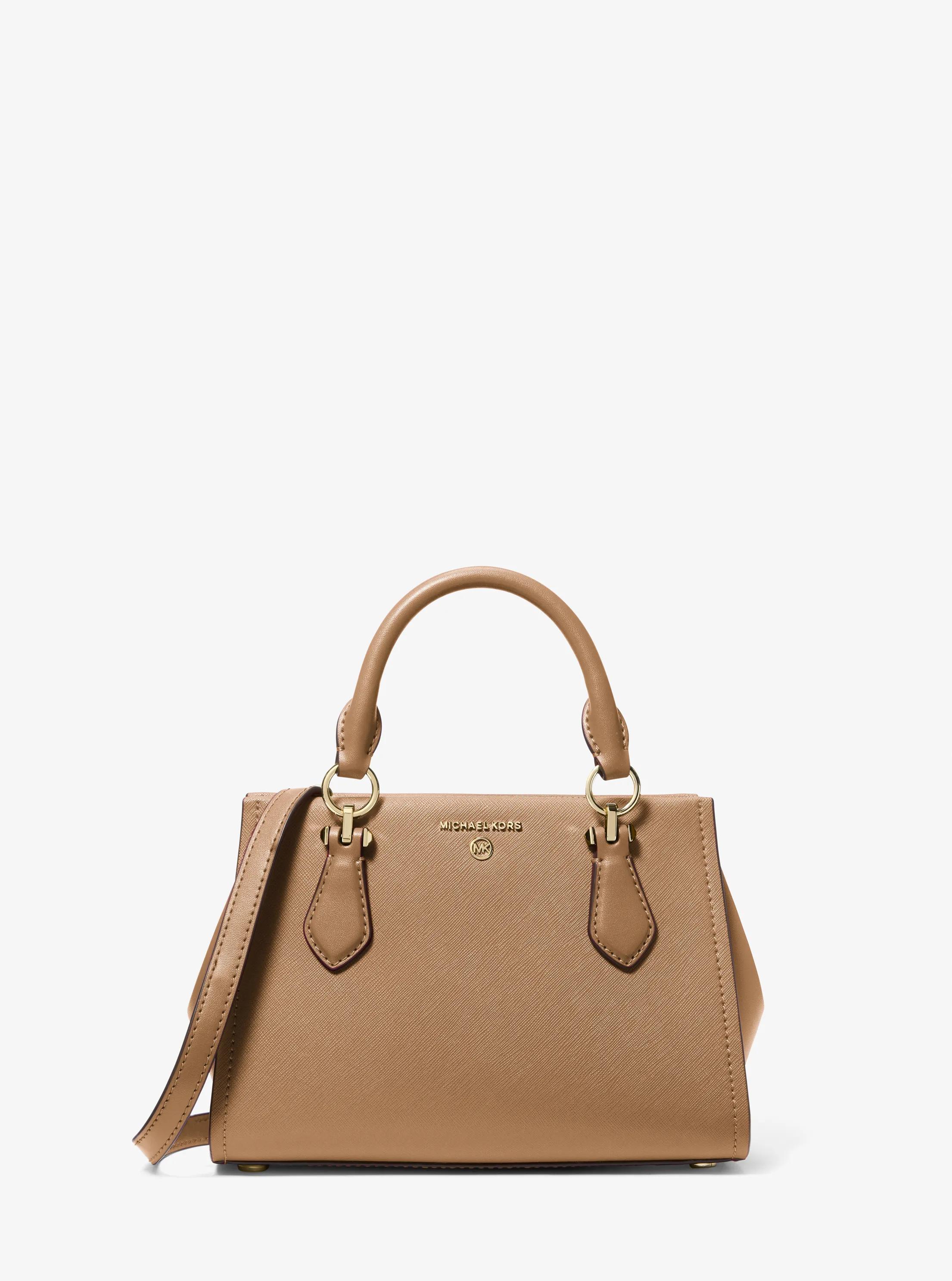 Marilyn Small Saffiano Leather Crossbody Bag in HUSK | Michael Kors