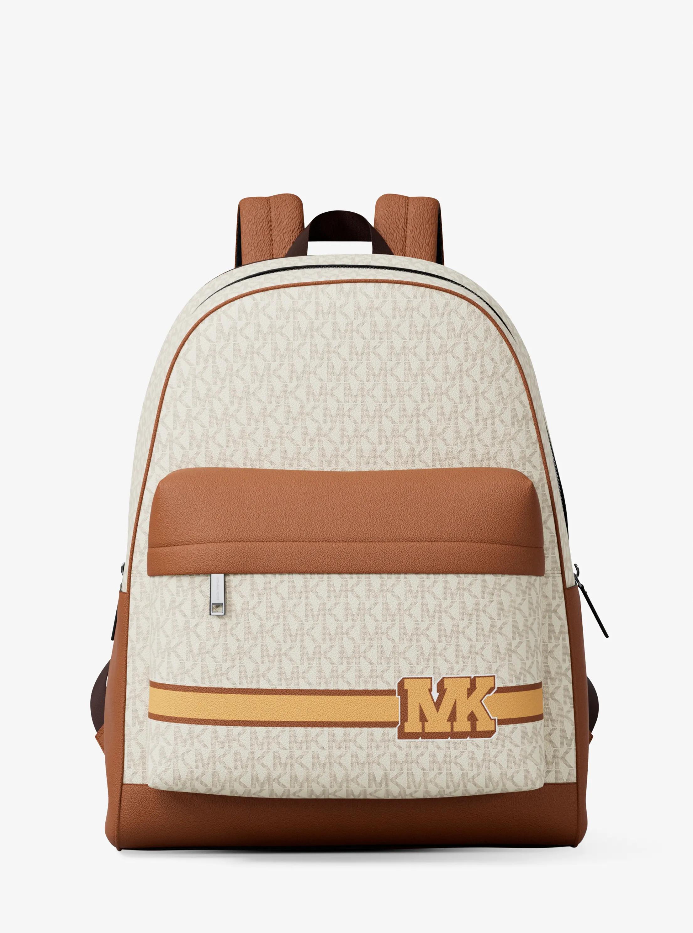 Pacey Embellished Striped Signature Logo Backpack in VANILLA COMBO | Michael Kors