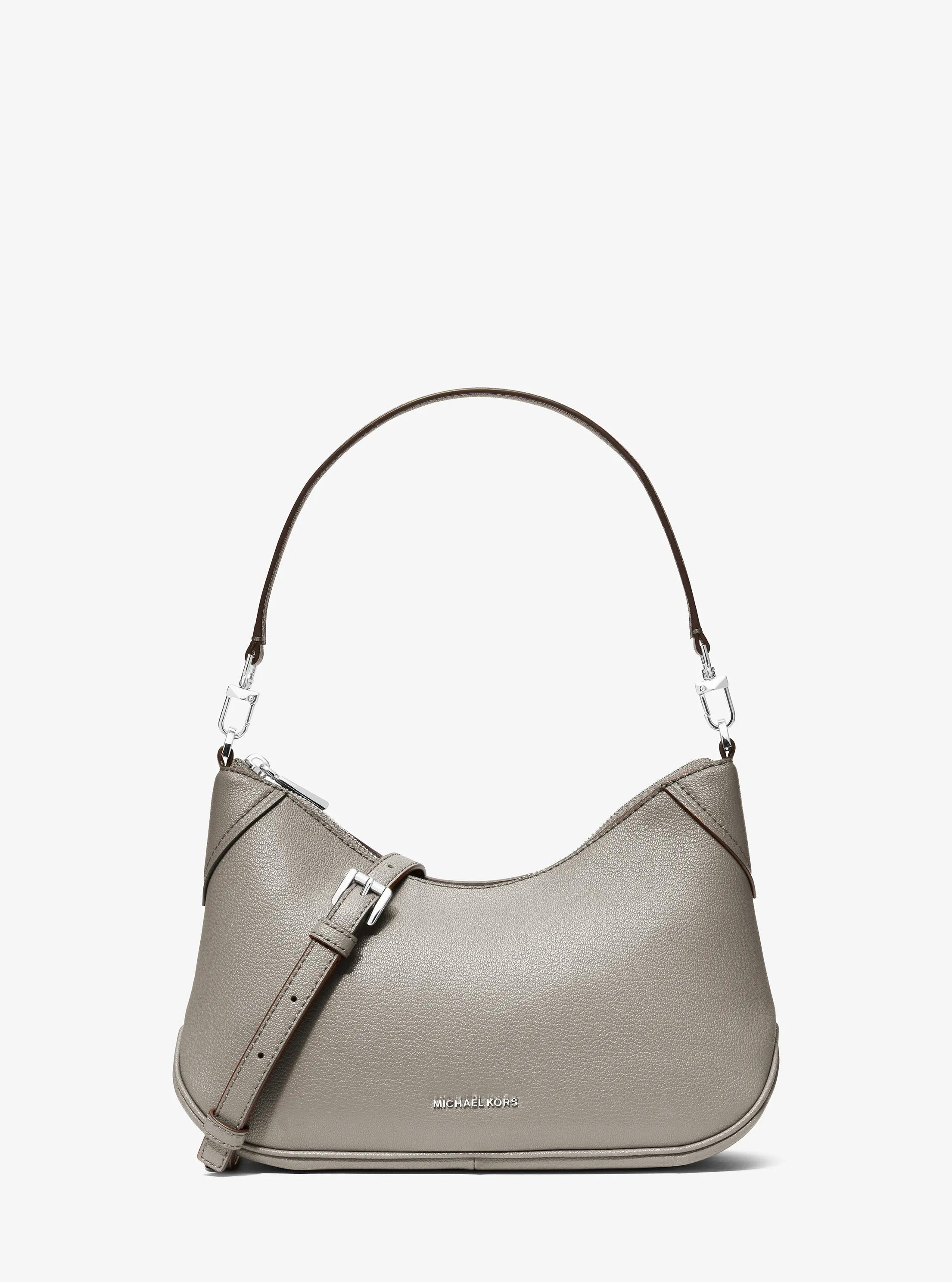 Jet Set Medium Leather Crossbody Bag in HEATHER GREY | Michael