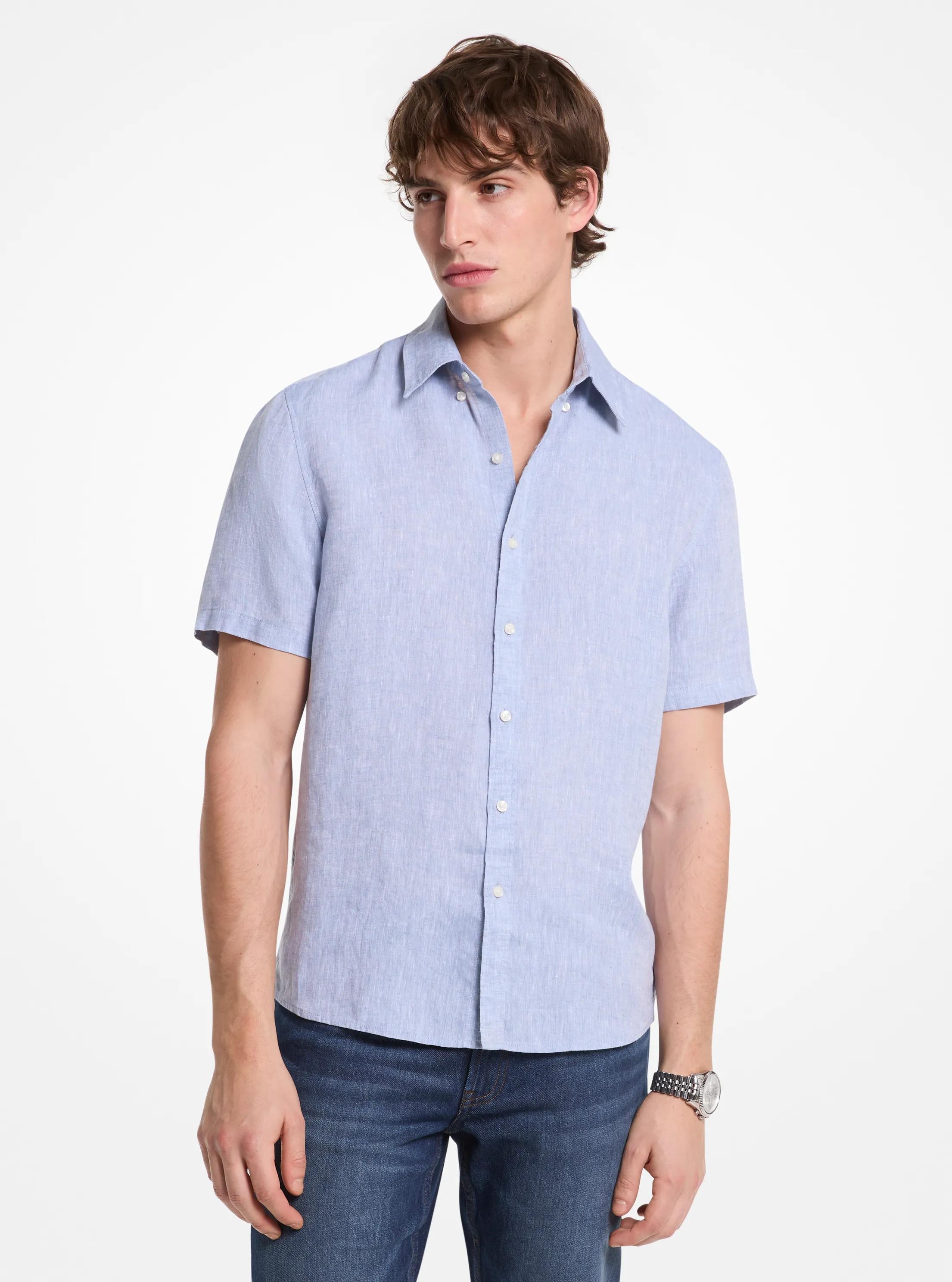 Slim-Fit Linen Shirt in CHAMBRAY | Michael Kors