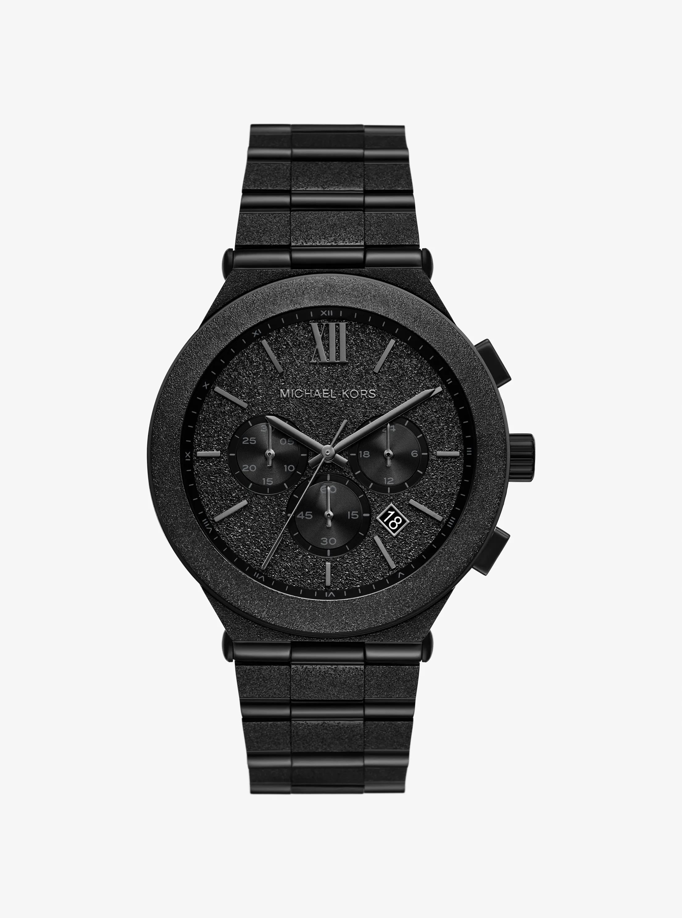 Oversized Billie Frosted Black-Tone Watch in BLACK | Michael Kors