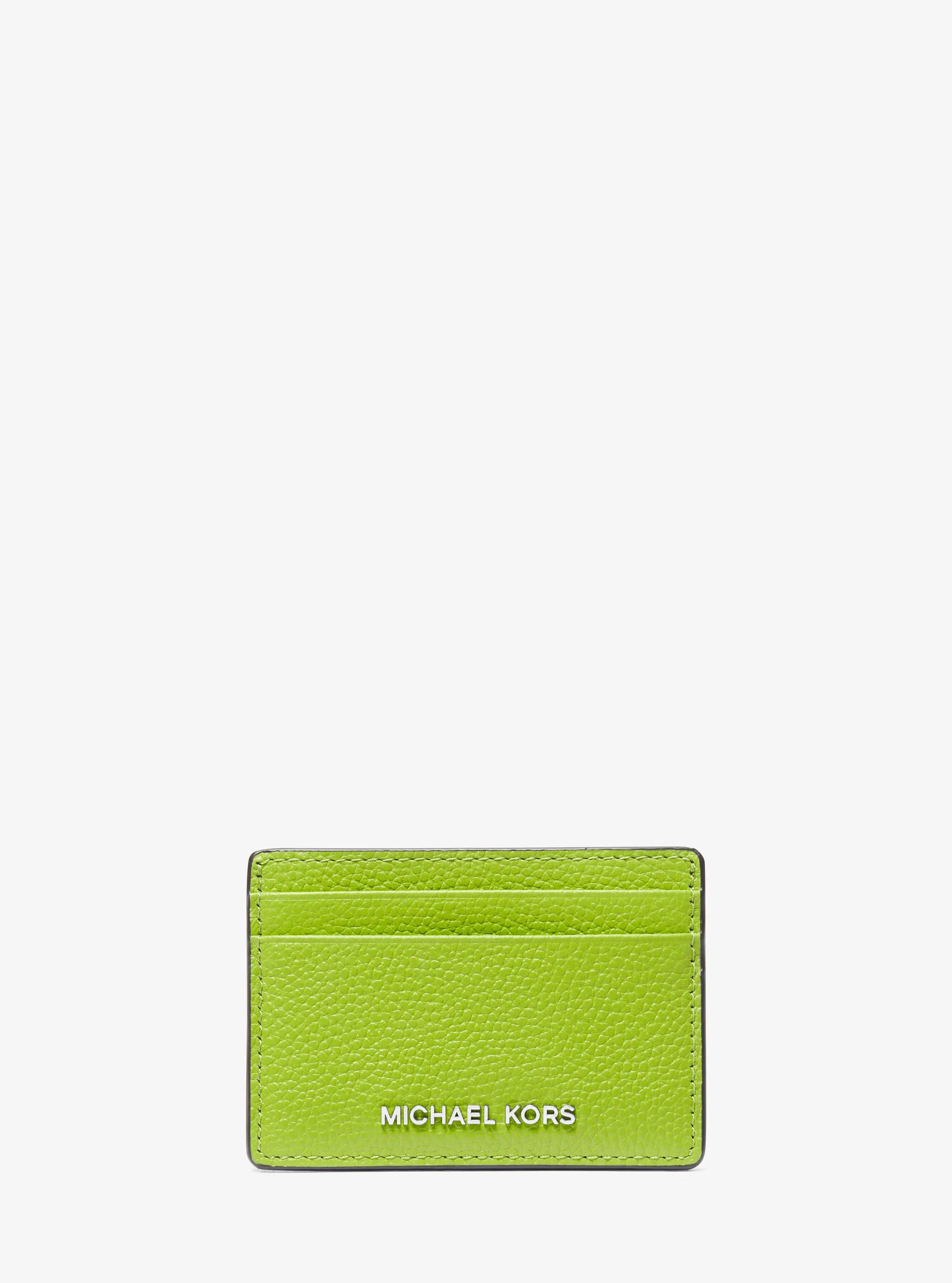 Pebbled Leather Card Case in PEAR | Michael Kors