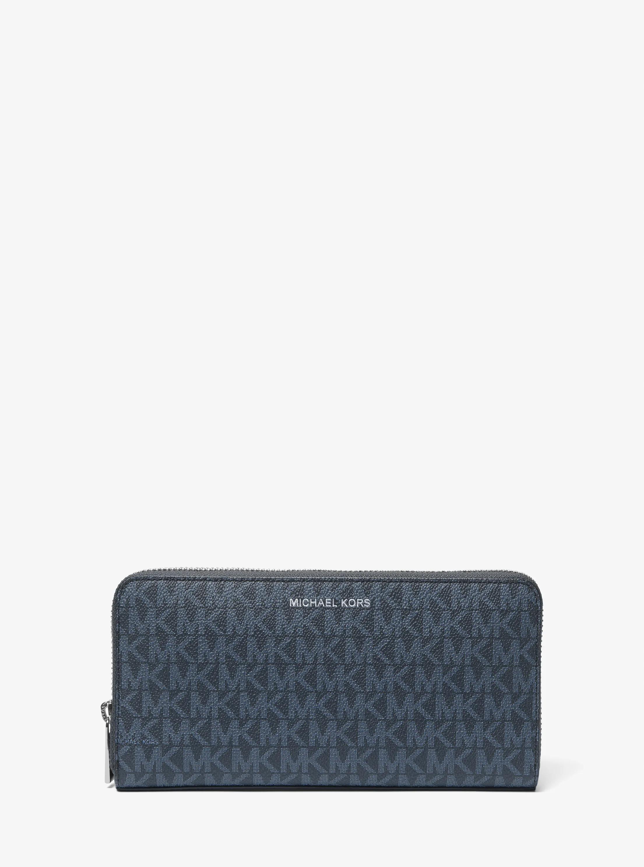 Cooper Logo Zip-Around Wallet in ADMRL/PLBLUE | Michael Kors