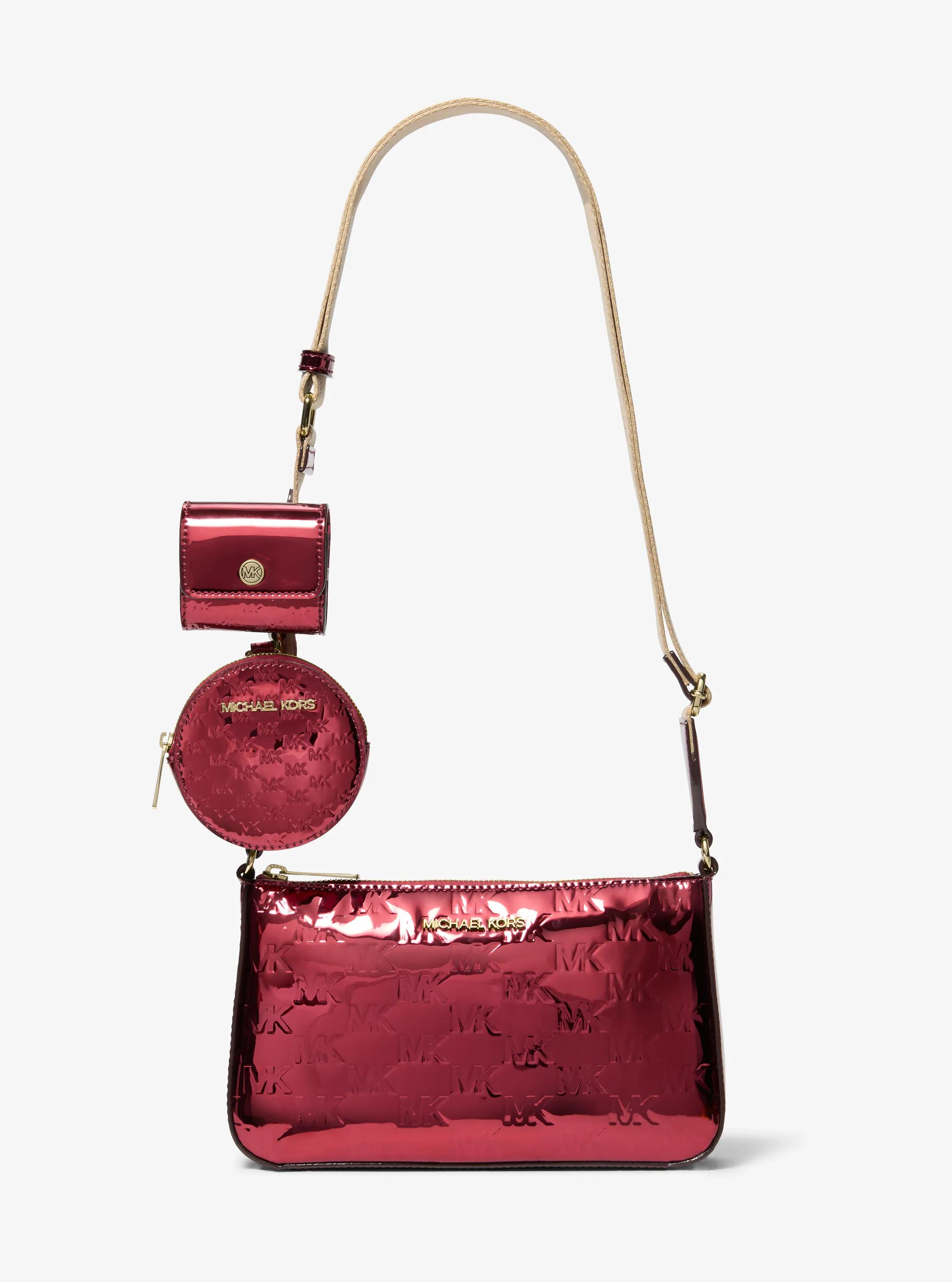 Jet Set Small Metallic Logo Debossed Crossbody Bag with Case for Apple Airpods Pro®