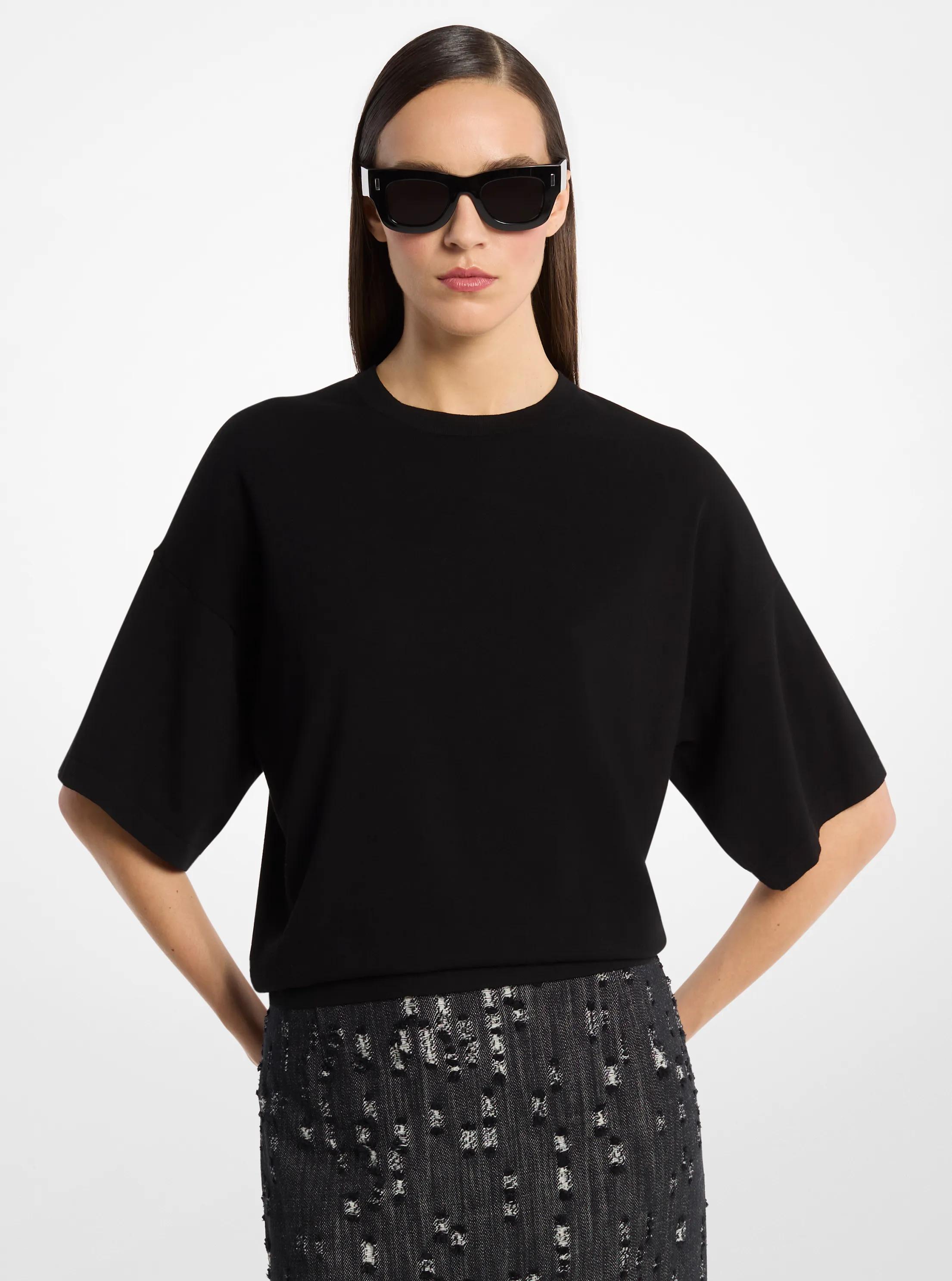 Camiseta Shaun de viscosa el&aacute;stica in NEGRO | Michael Kors