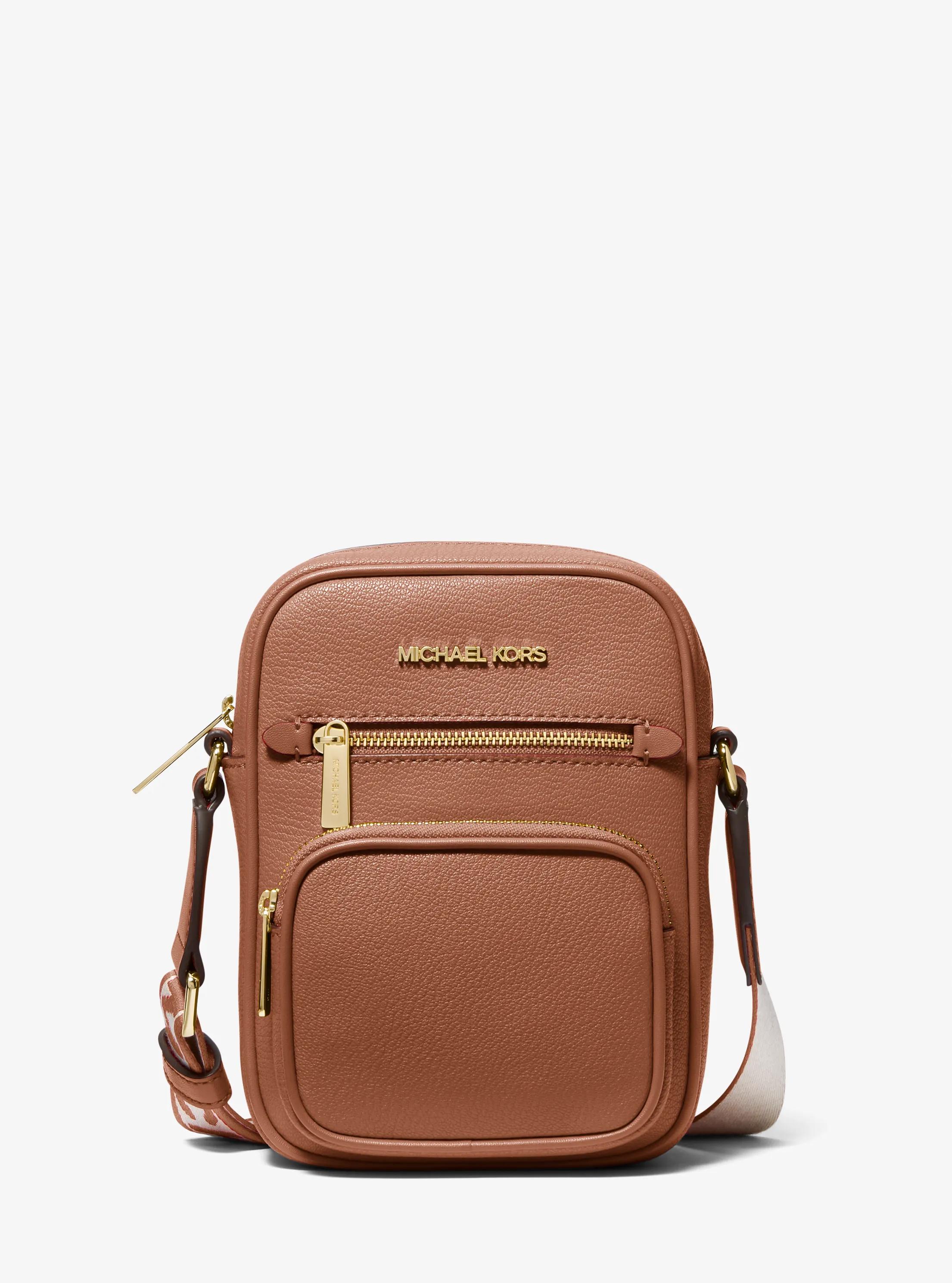 Jet Set Medium Leather Crossbody Bag in LUGGAGE | Michael Kors