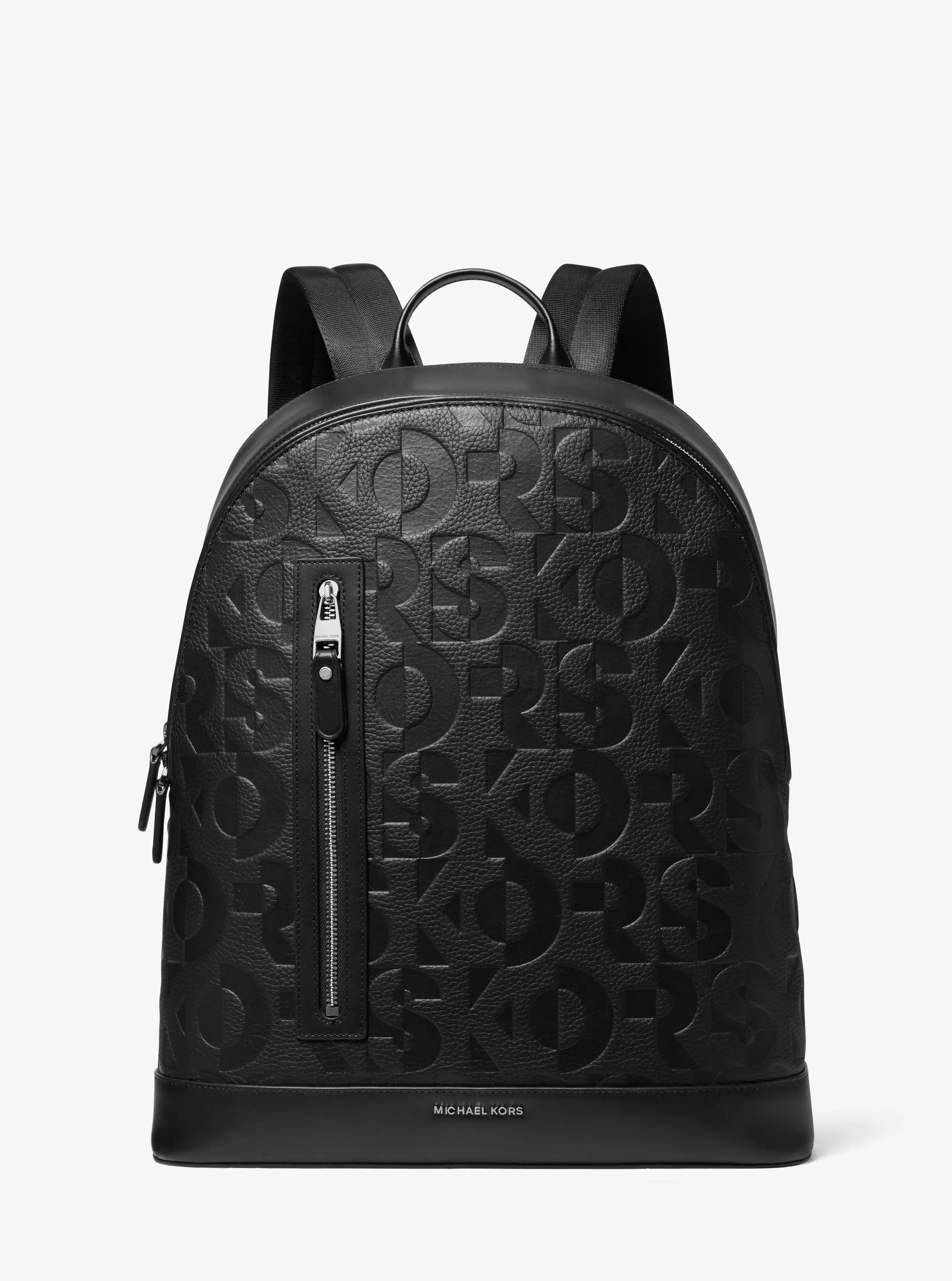 Mochila Hudson fina de piel en relieve con logotipo gr&aacute;fico