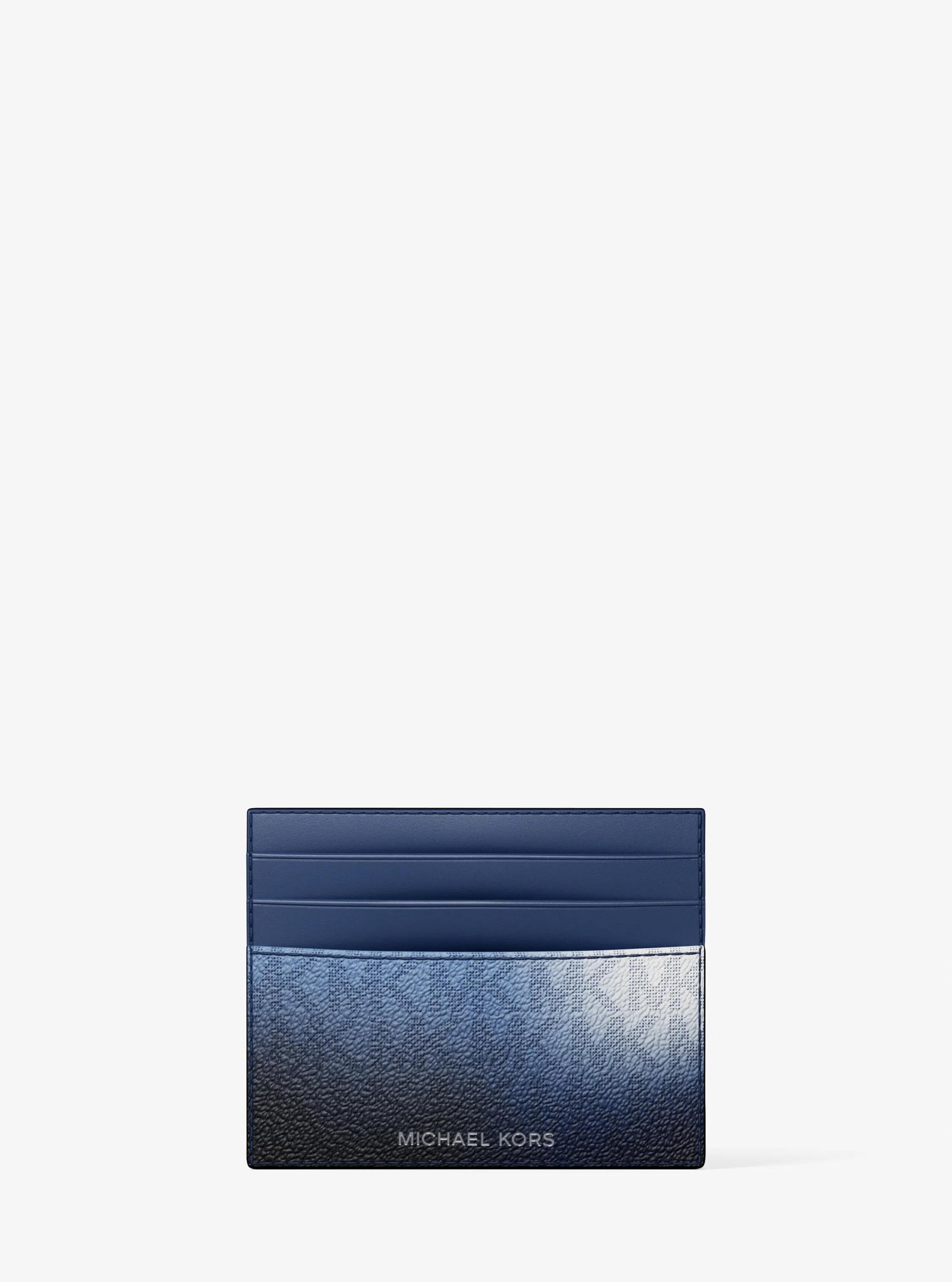 Cooper Ombr&eacute; Signature Logo Card Case in GALAXY BLUE MULTI | Michael Kors