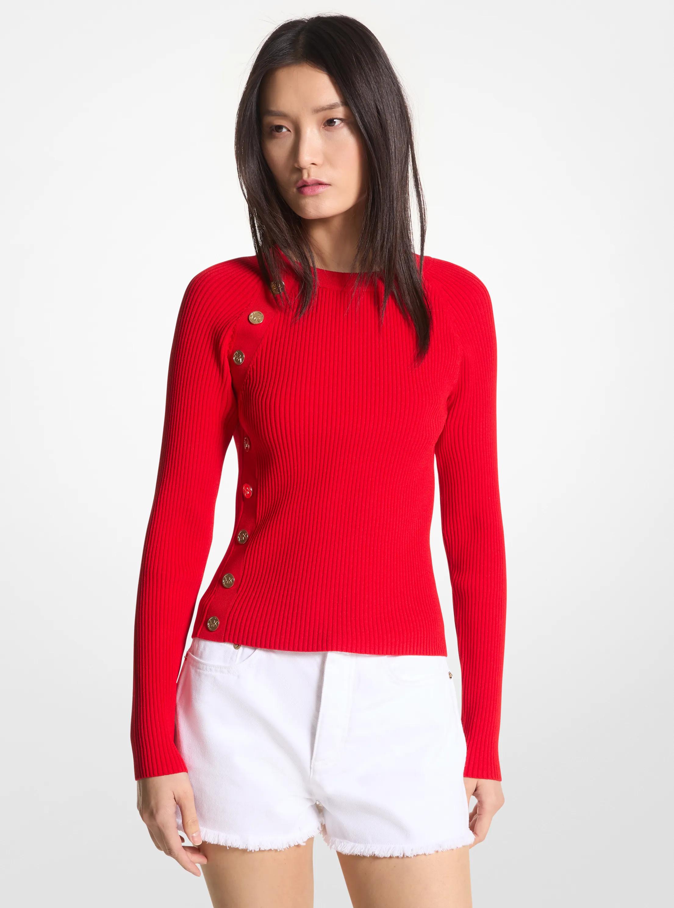 Ribbed Stretch Viscose Sweater