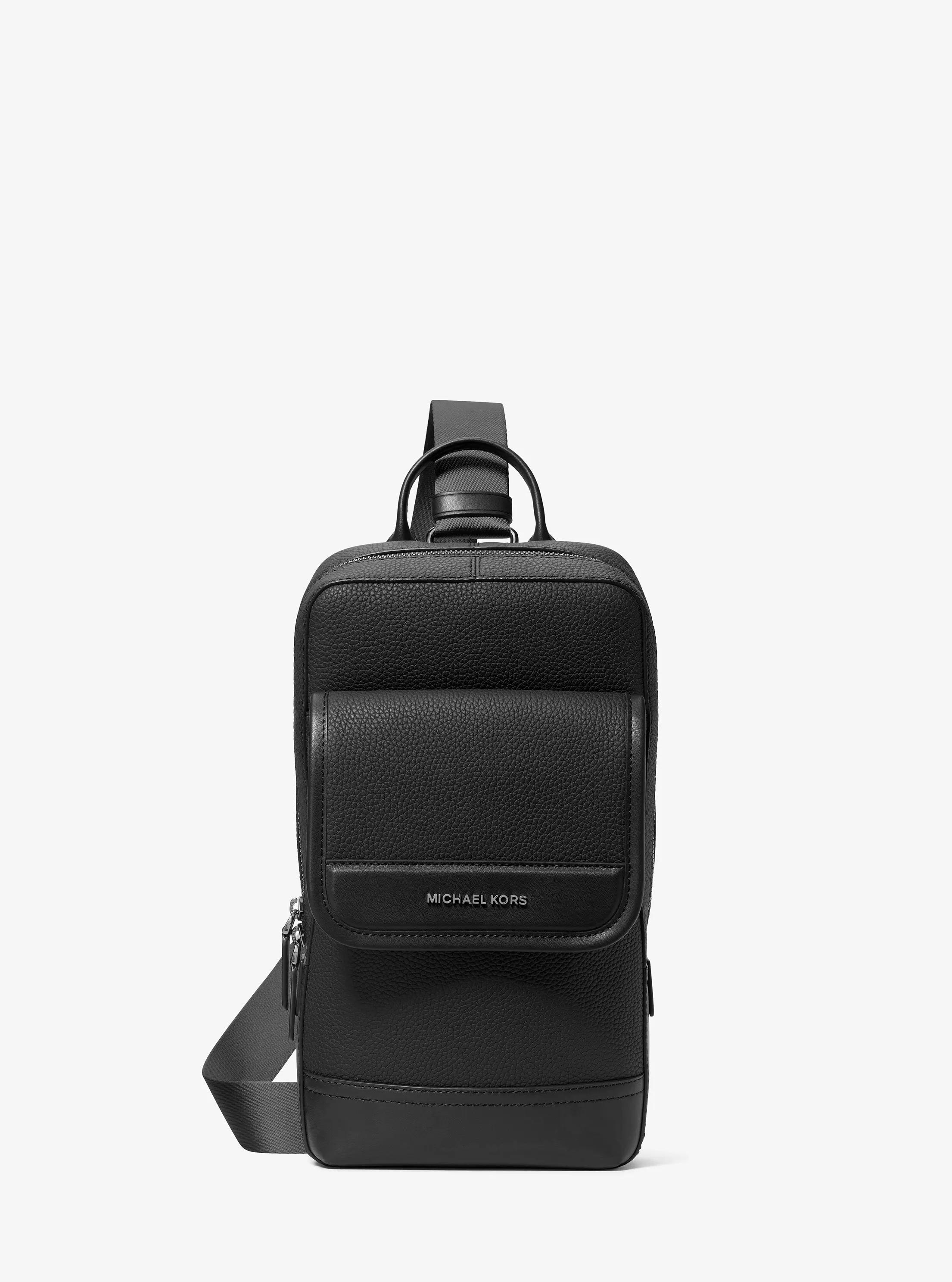 Jet Set Pebbled Leather Sling Bag in BLACK | Michael Kors