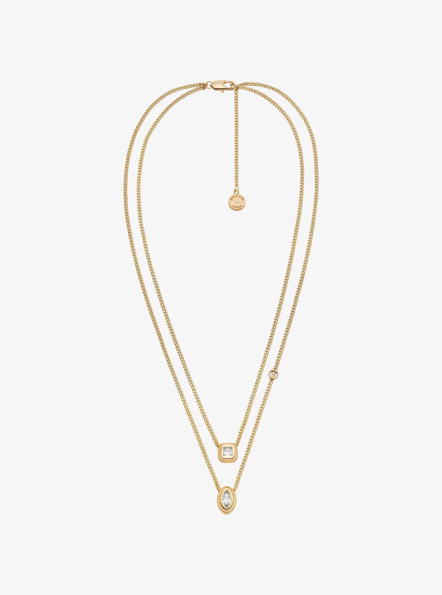Cubic Zirconia Double Layered Necklace in GOLD | Michael Kors