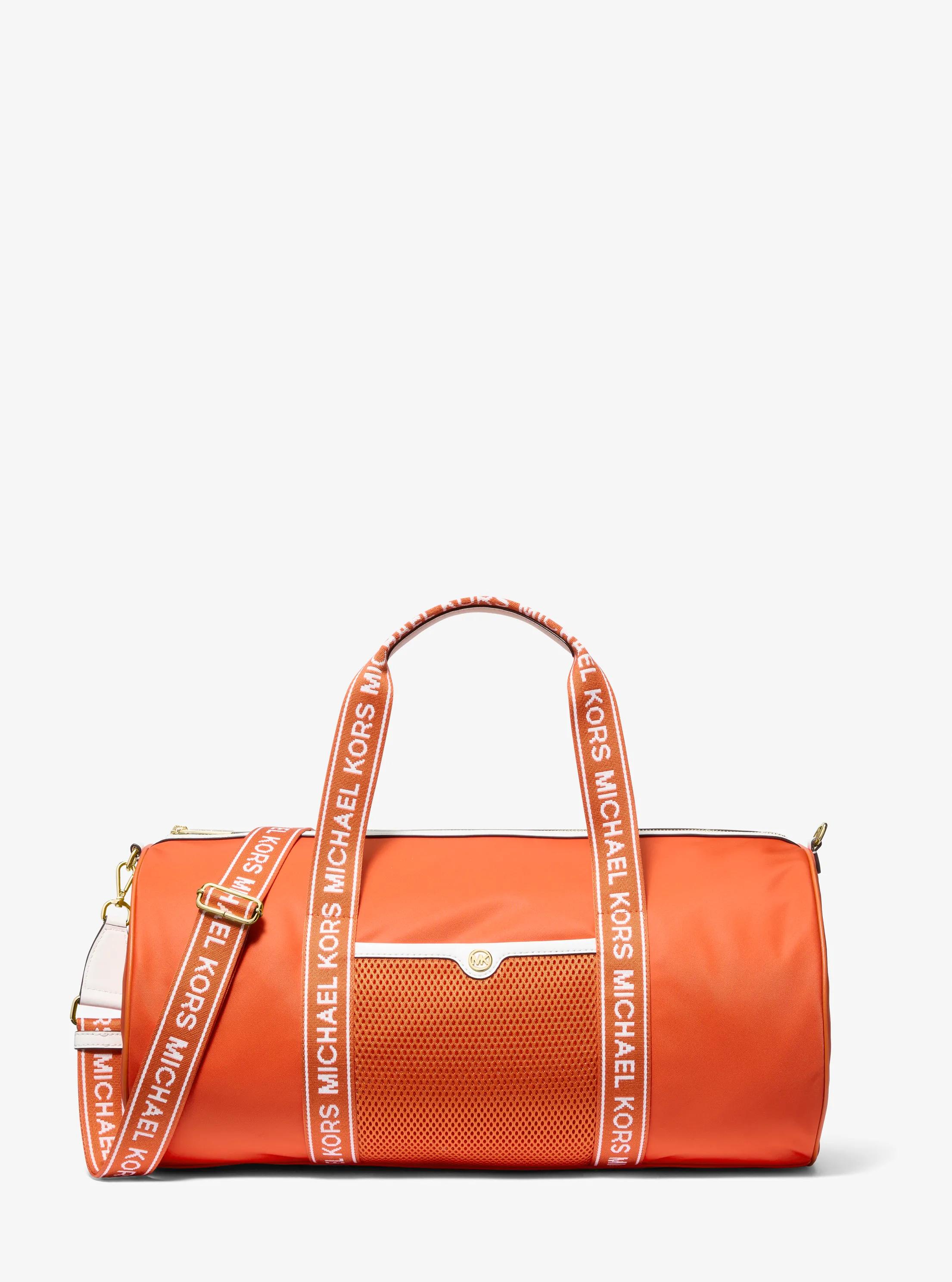 Jet Set Large Logo Tape Nylon Weekender Bag in RED CLAY | Michael Kors