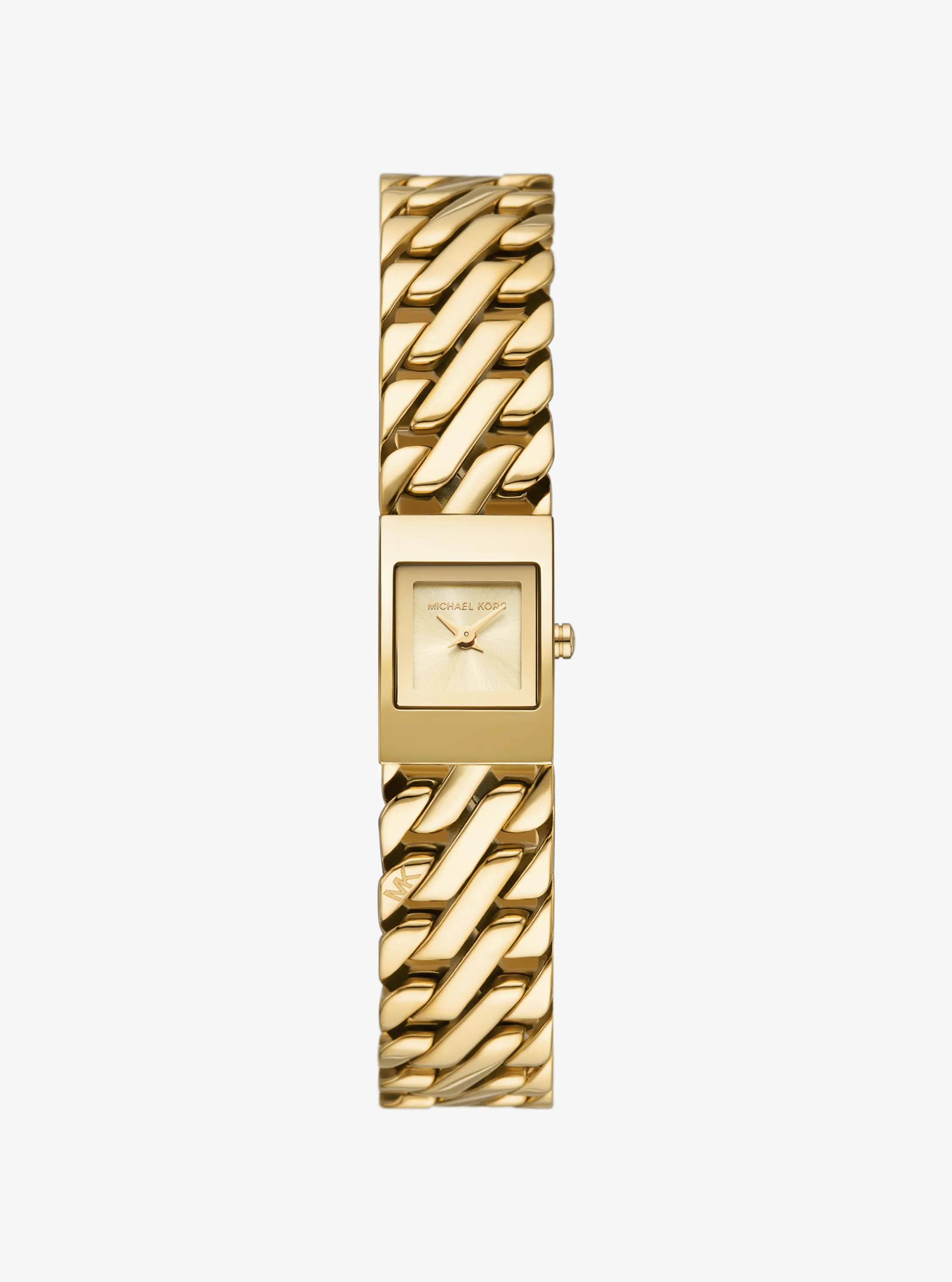 Mini Darrington Gold-Tone Chain-Link Watch in GOLD | Michael Kors