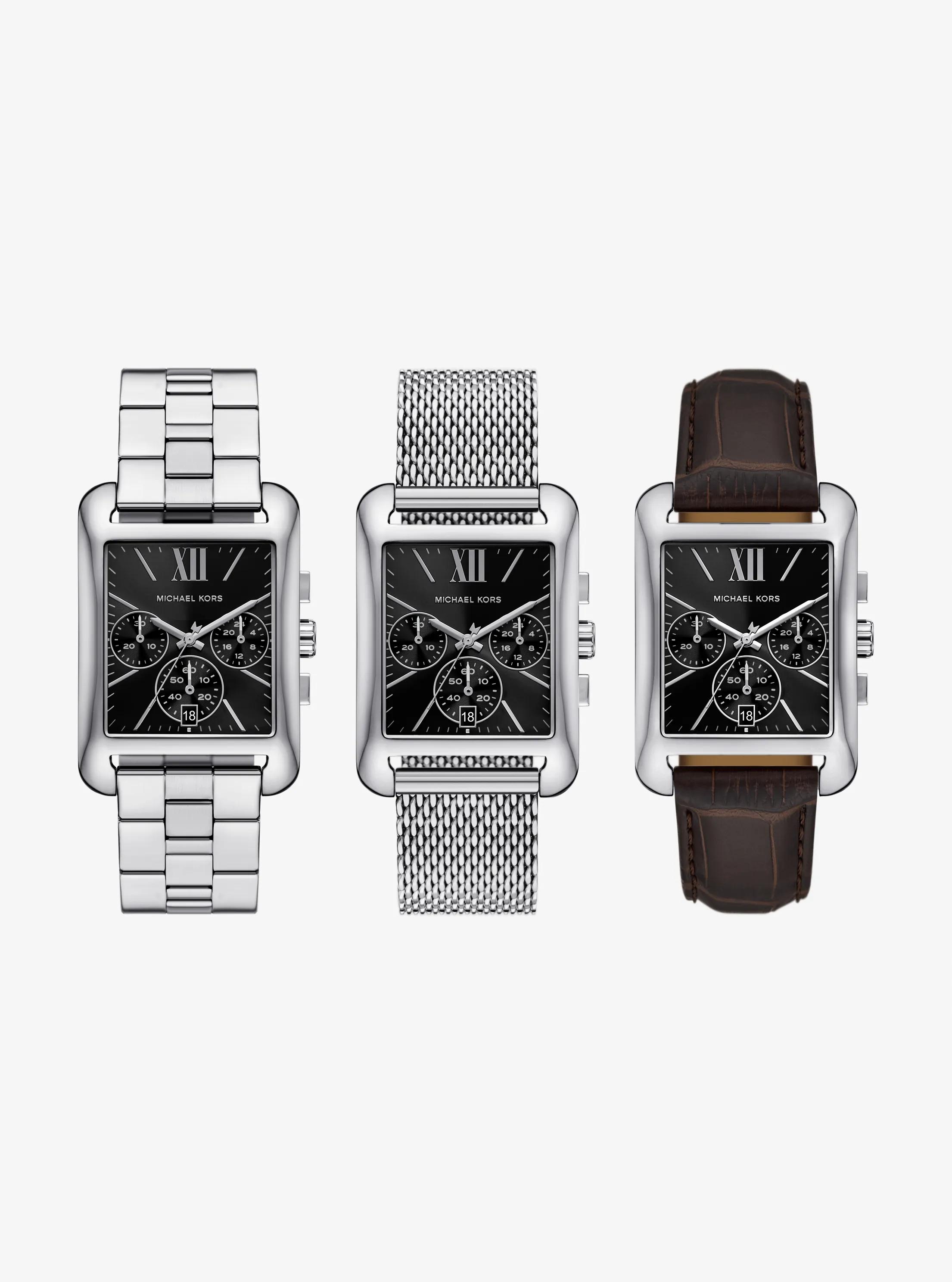 Monroe Silver-Tone Watch Strap Set