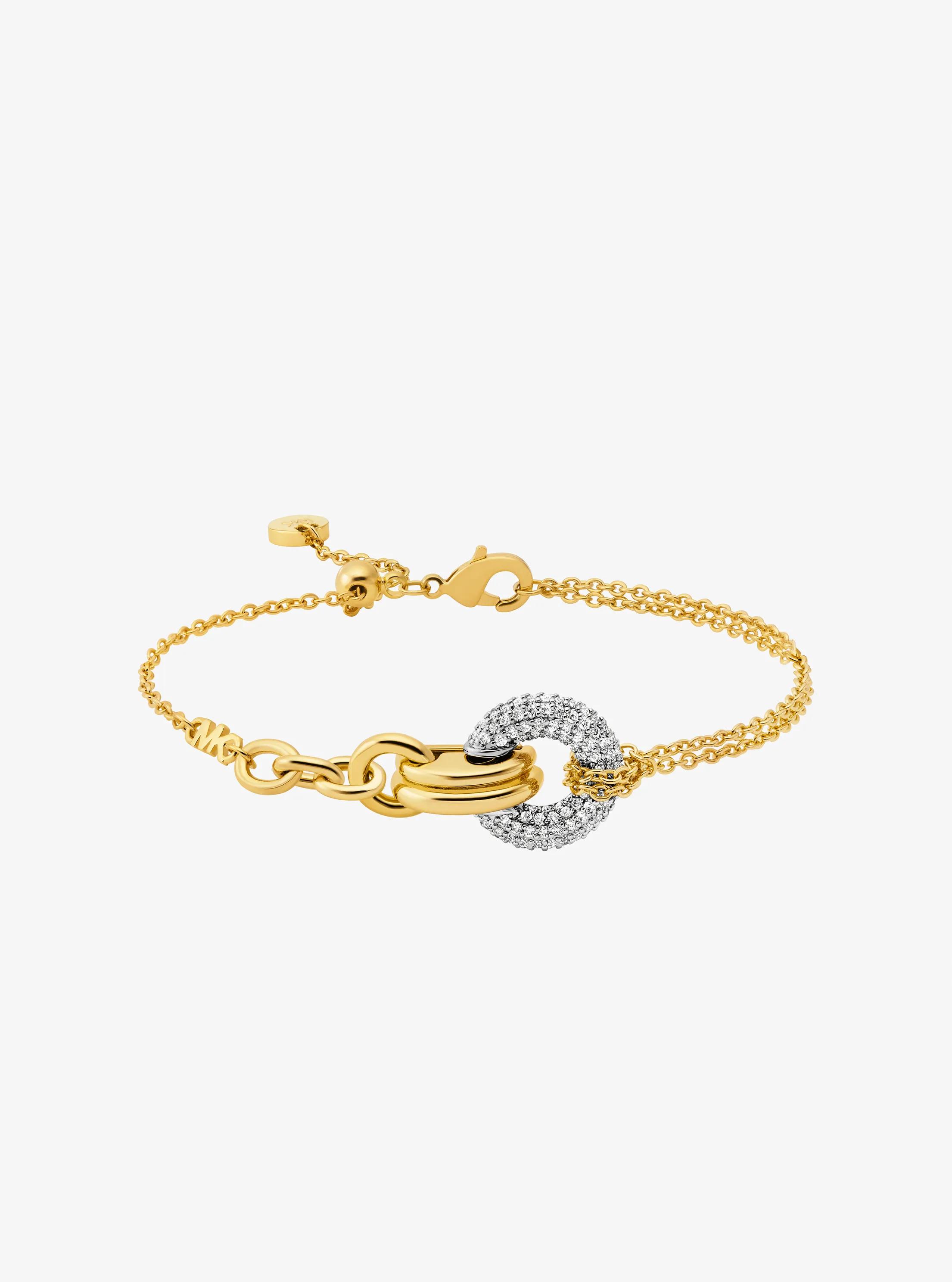 Bracelet jonc entrelac&eacute; &agrave; pav&eacute; in DEUX TONS | Michael Kors